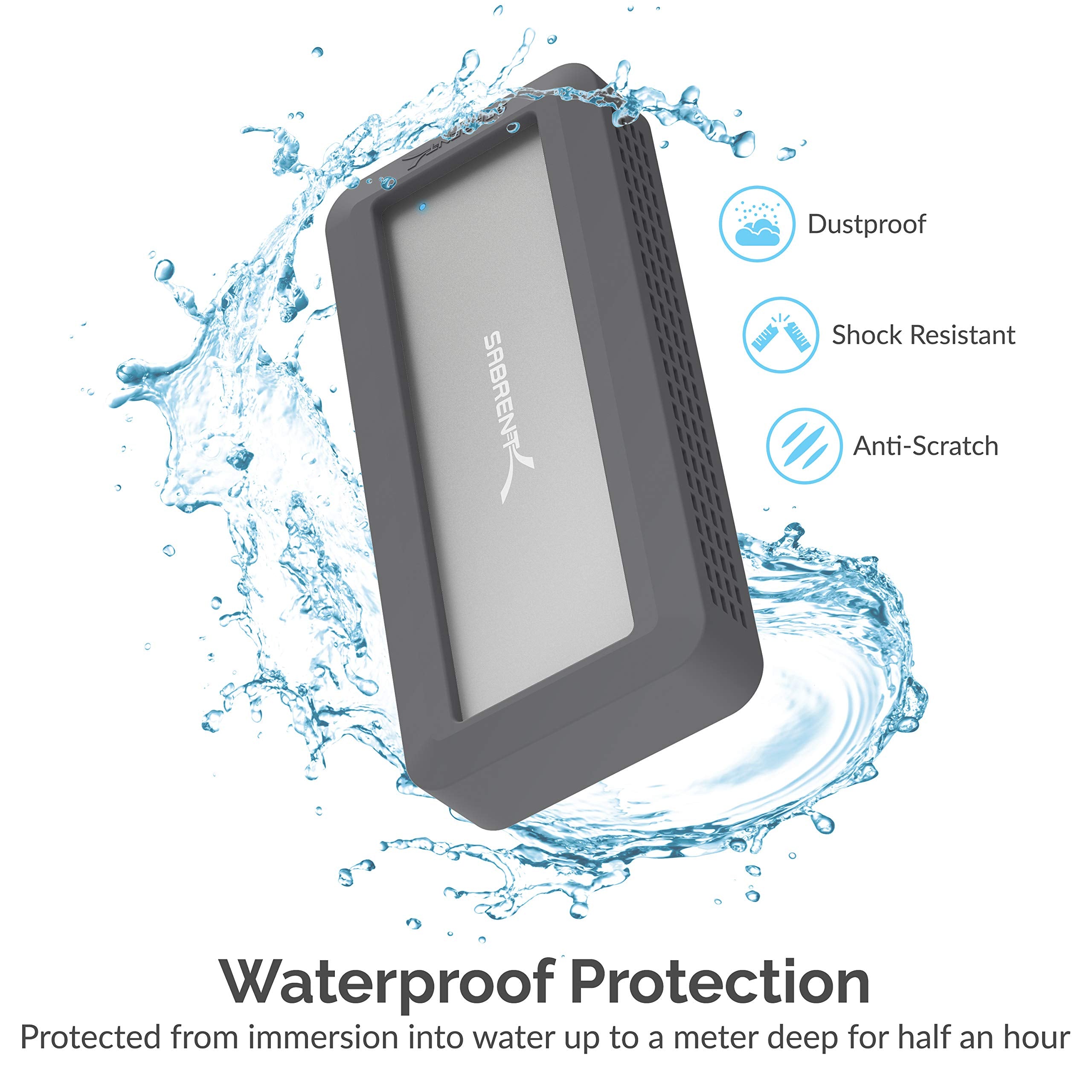Sabrent Usb 3.2 Rugged Waterproof Enclosure [Ip67] For M.2 Nvme Ssds (Ec Wpne)