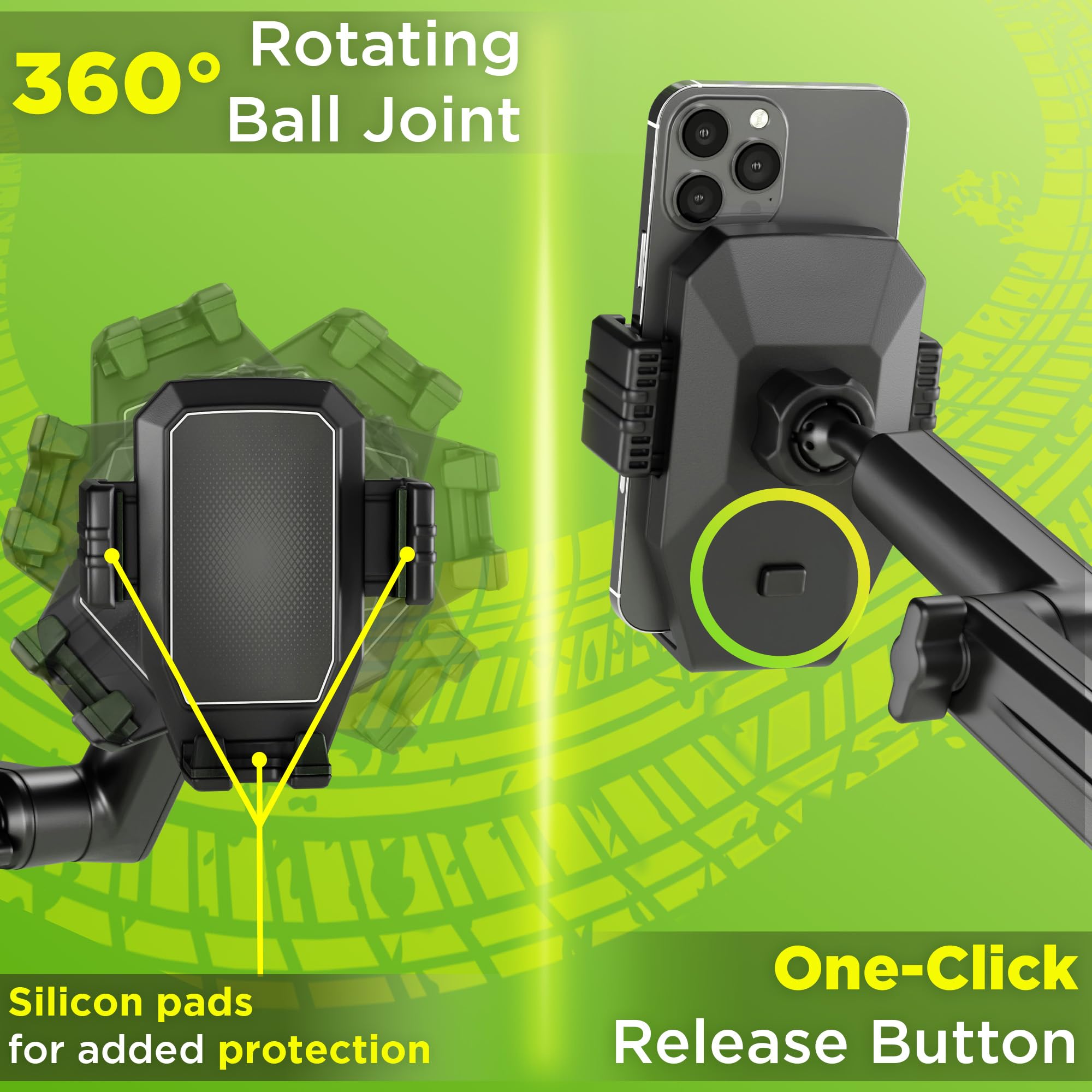 Phone Mount For Truck Phone Holder For Truck - Heavy Duty Suction Cup + Dashboard Pad,Mobile Device Holder For Dashboard Window