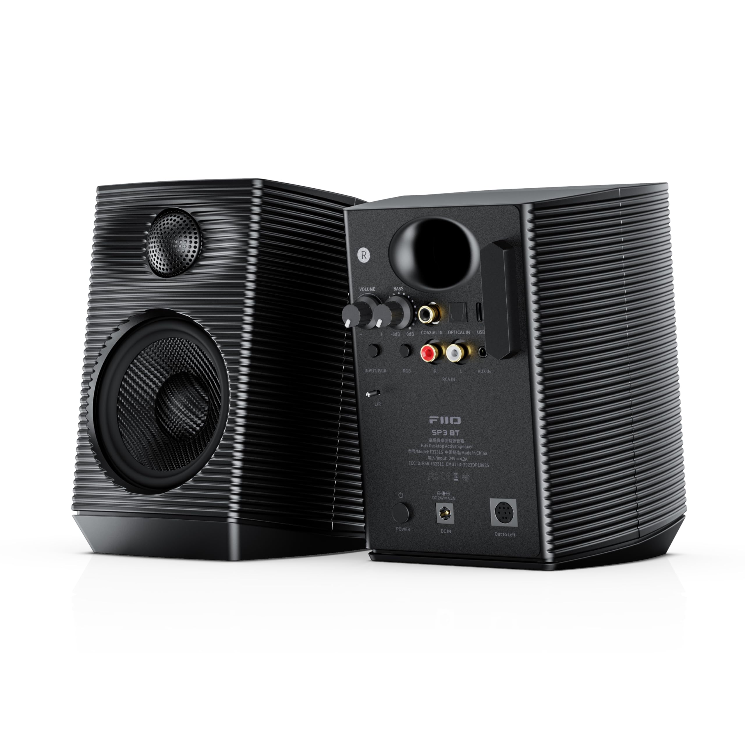 Fiio Sp3 Bt Hifi Bluetooth Active Desktop Speakers   80W Stereo Computer Speakers And Home Music Sound System With Aux Audio/Coax/Optical/Type C/Rca (Bluetooth White)