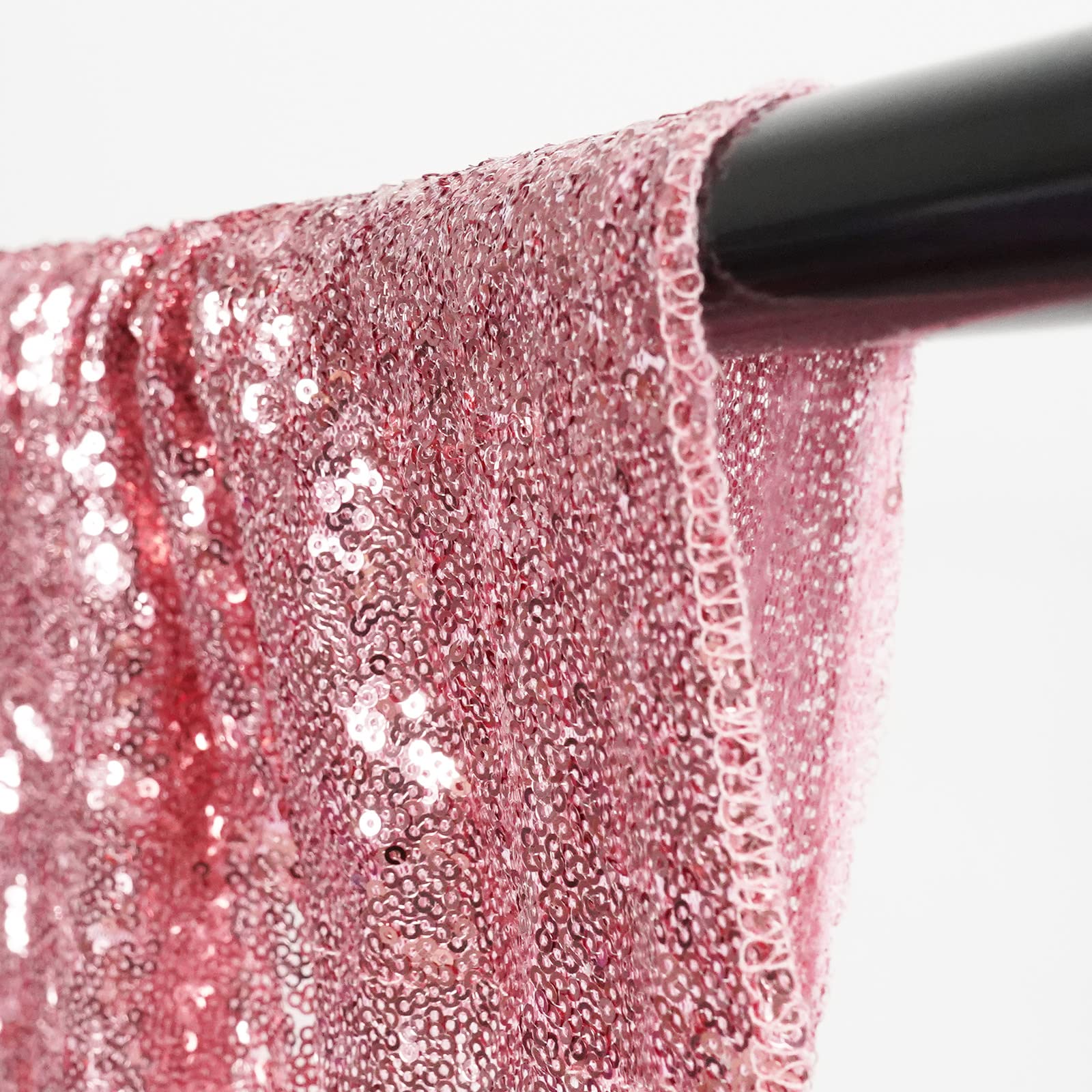 Poise3Ehome Fuchsia Pink Sequin Backdrop Curtains, 2 Panels Sequin Backdrop, 2Ftx8Ft Sequin Curtains For Party Wedding Sequence