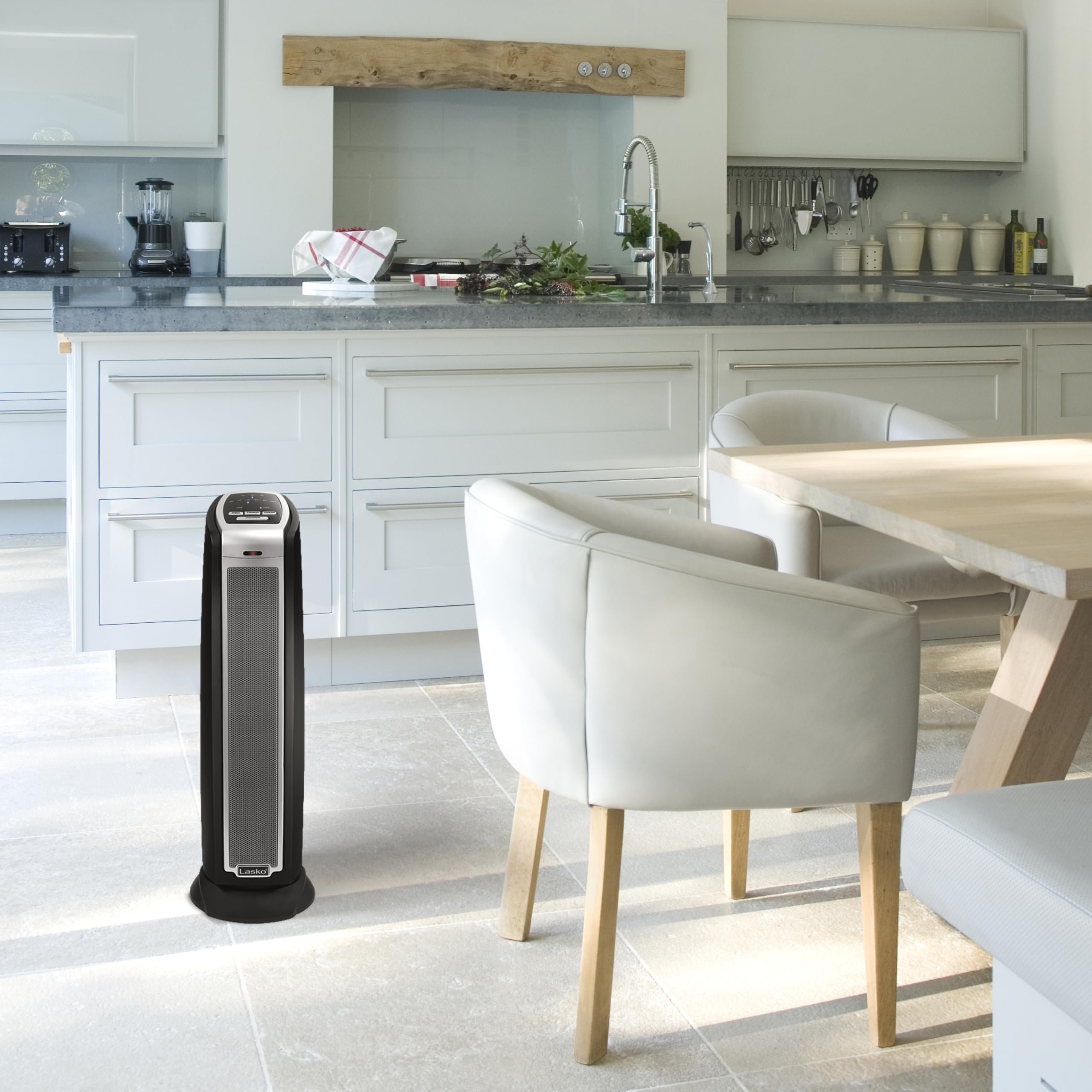 Lasko 5790 Oscillating Ceramic Tower Heater With Remote Control,Black 5790