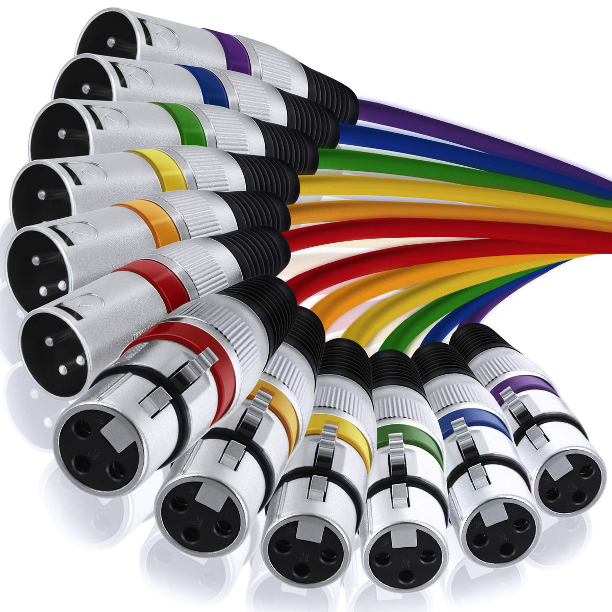 Gearit Xlr To Xlr Microphone Cable (20 Feet, 6 Pack) Xlr Male To Female Mic Cable 3 Pin Balanced Shielded Xlr Cable For Mic Mixe