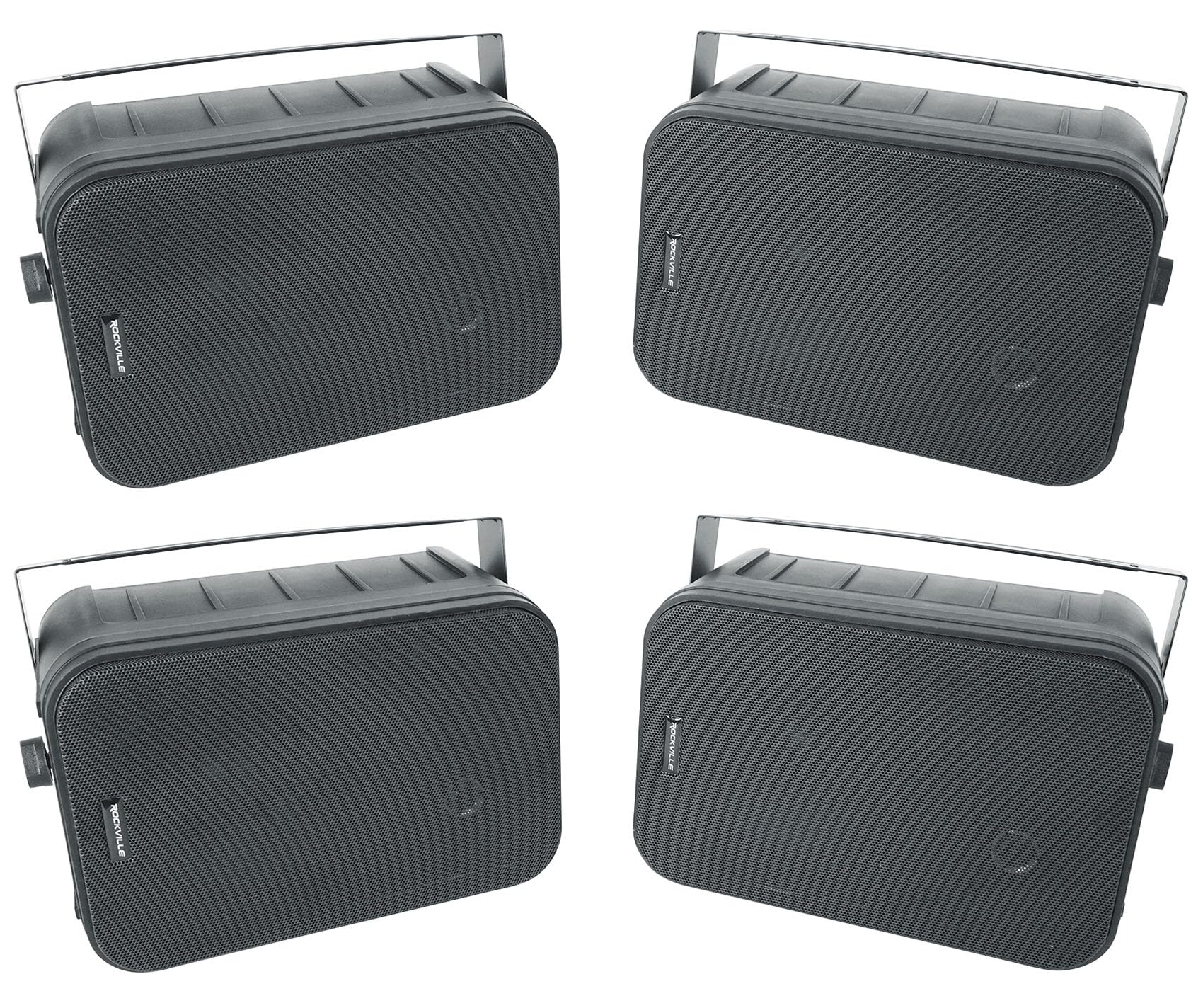 Rockville HP65S-8 Black 6.5 8-Ohm Indoor/Outdoor Swivel Home Theater Speakers, Weather Resistant, for Patio, Deck, or Home Audio