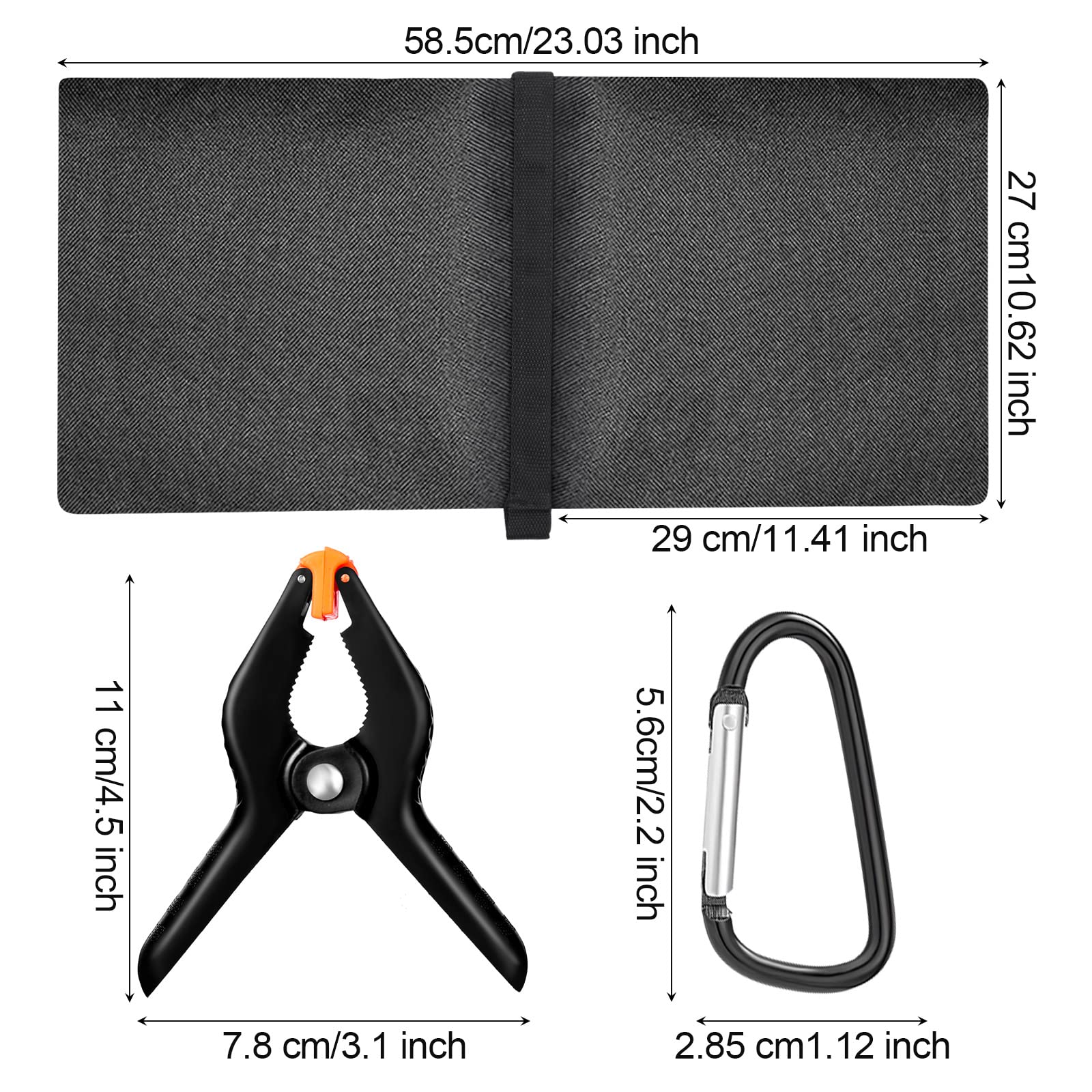 Hoteam 12 Sets Sandbag Outdoor Curtain Weighted Bags Sets With Spring Clamps, Hooks For Light Brackets, Heavy Photography Light