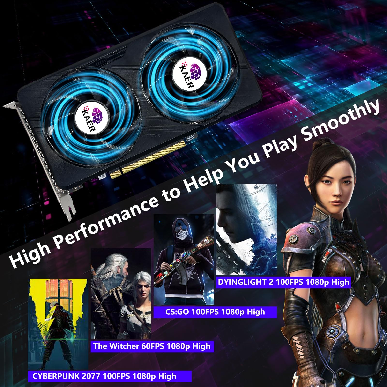 Kaer Nvidia Geforce Gtx1060 Gaming Graphics Card(Pcie  16 2.0