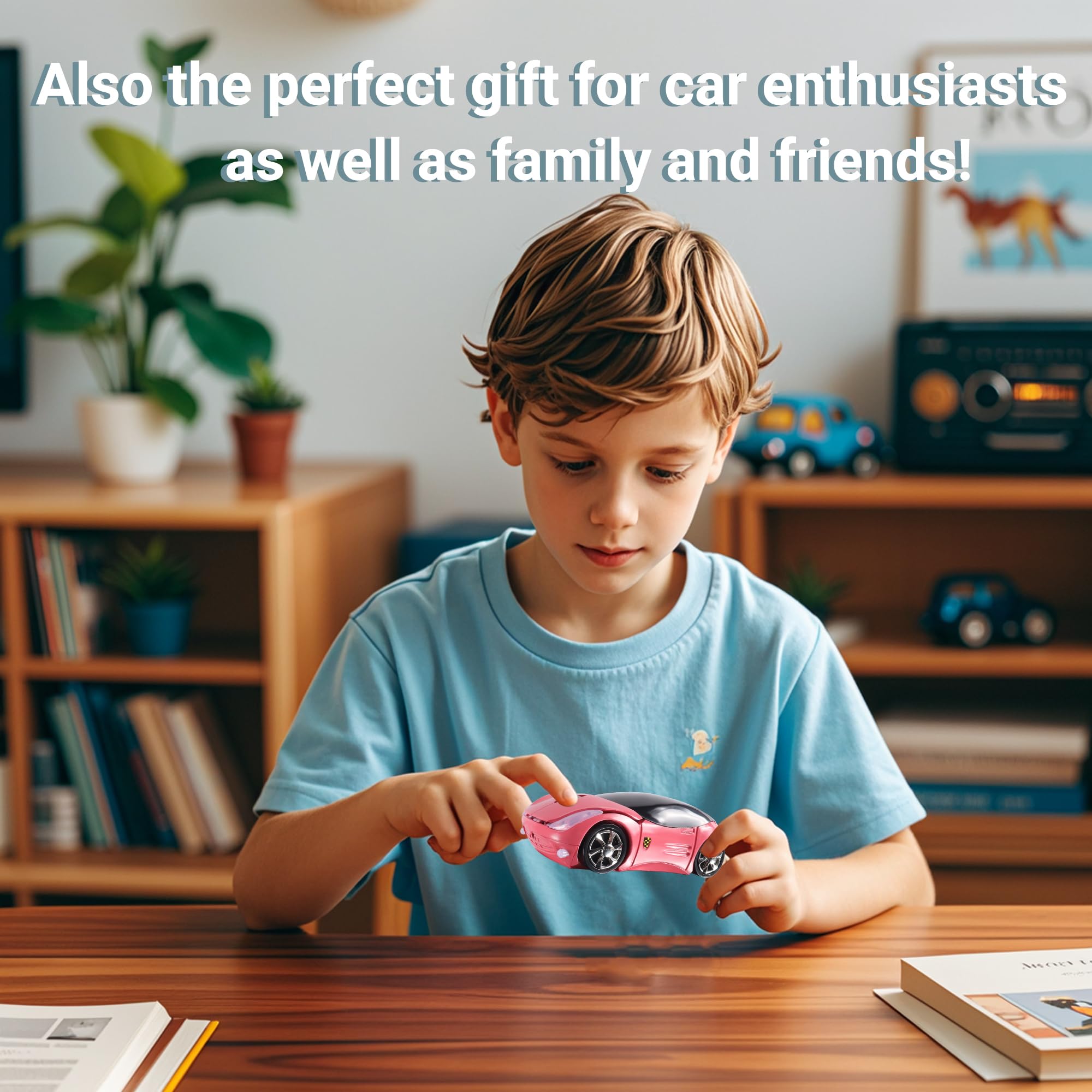 Elec Space Wireless Mouse, Cool 3D Sports Car Shape Ergonomic Optical Mice, Mini Mouse For Kids, Computer Mouse For Laptop Pc Wi