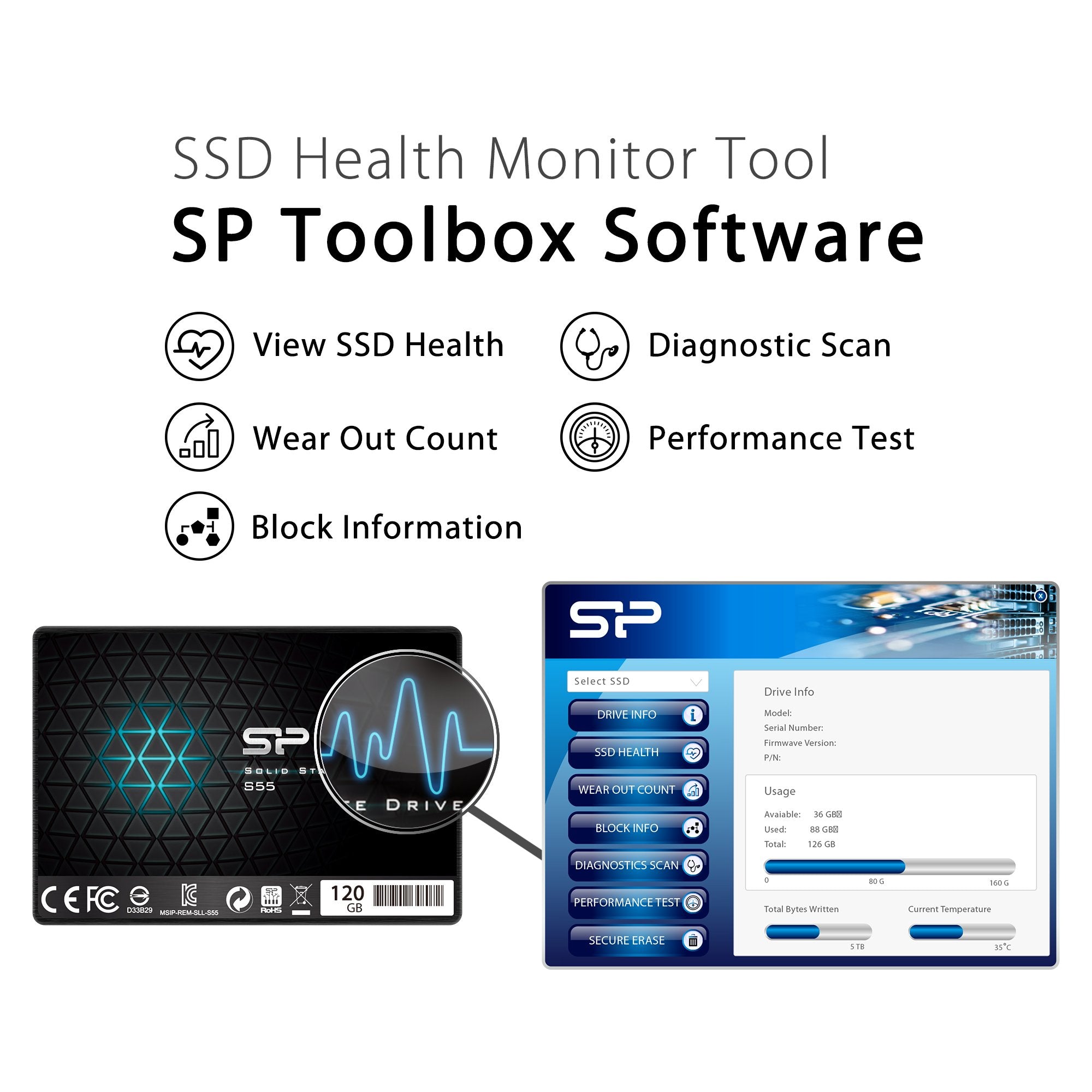 Silicon Power S55 120Gb 2.5'' 7Mm Sata Iii Internal Solid State Drive Sp120Gbss3S55S25