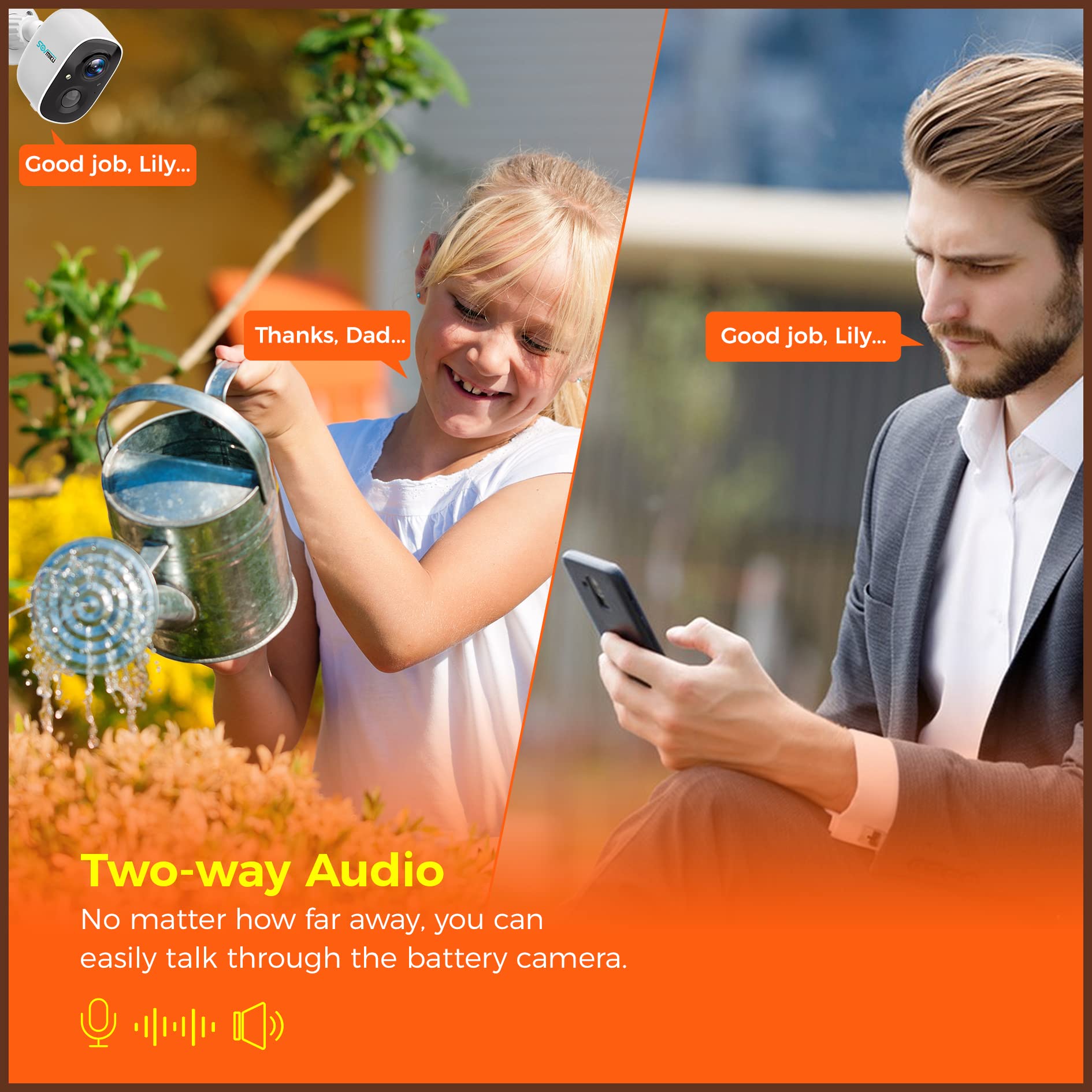 Sovmiku 4Cg6 Best 2K Solar Security Camera Wireless Outdoor, Battery Powered Camera, Easy To Setup, Motion Detection, Two Way Au