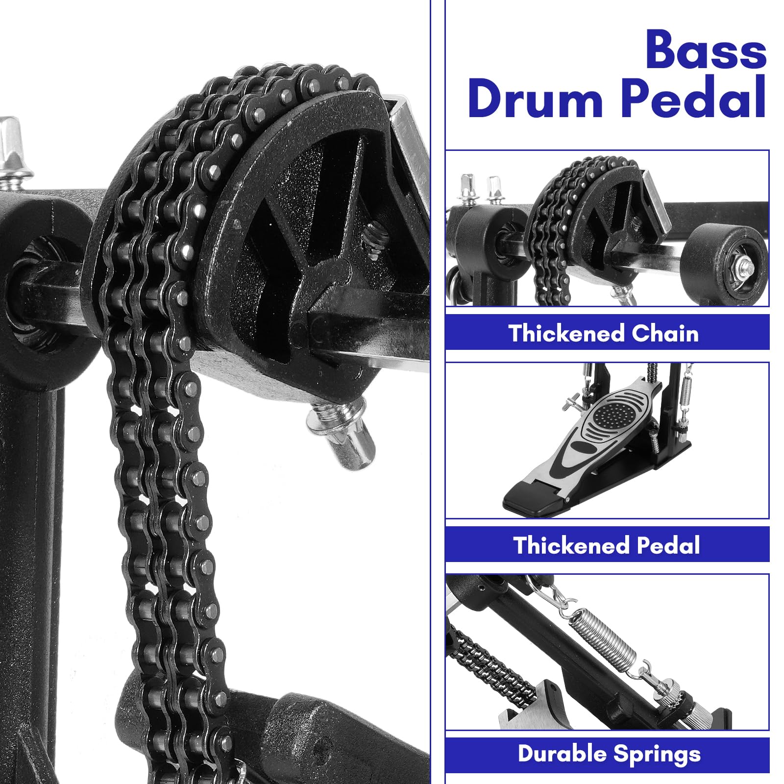 Double Bass Drum Pedal,Kick Drum Pedal With Adjustable For Enhanced Speed And Control   Perfect For Metal, Rock, And Jazz Drumme