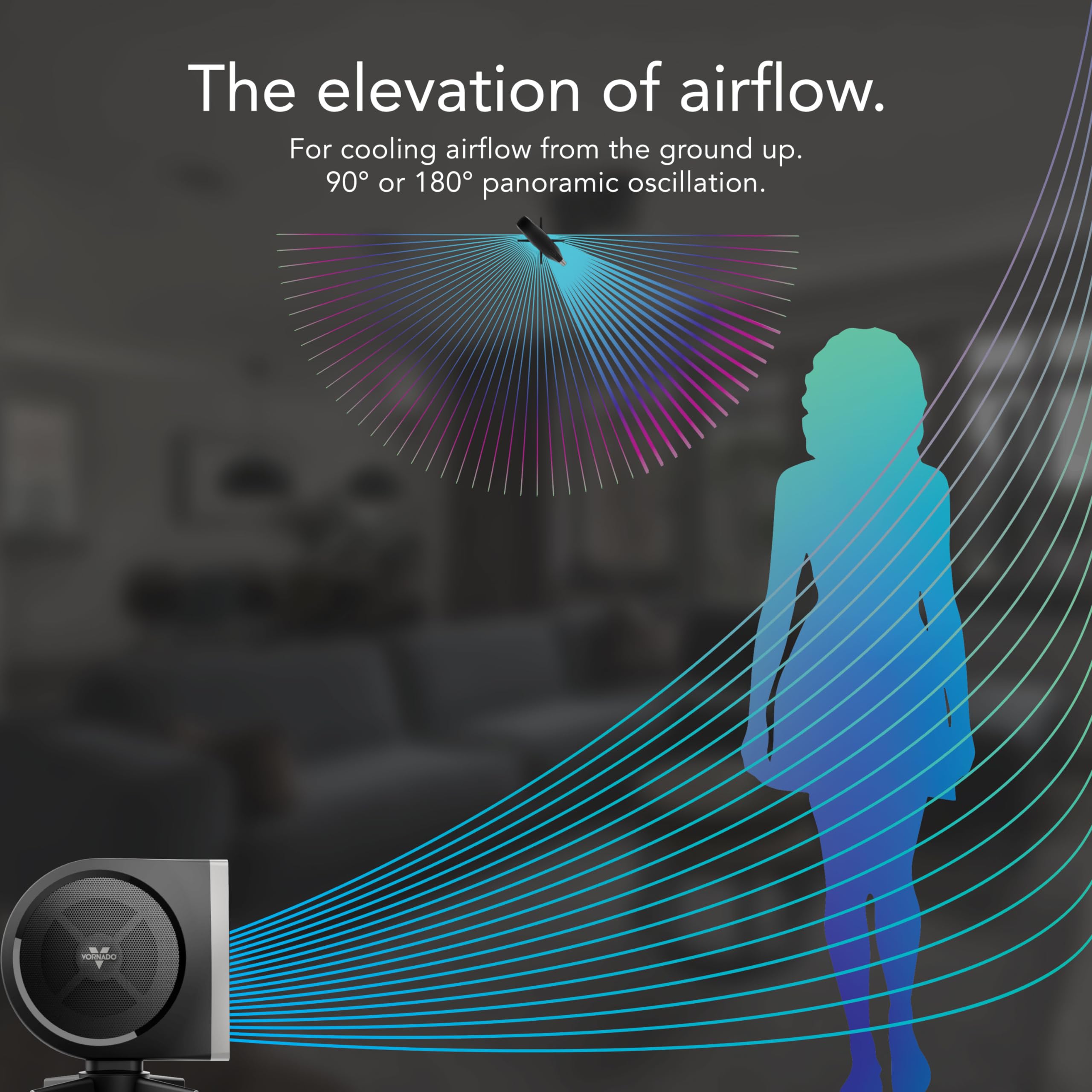 Vornado Strata Compact Oscillating Fan With Remote, 19 Inch, High Velocity Air Circulator, Quiet Powerful Fan, 5 Speeds, Touch C