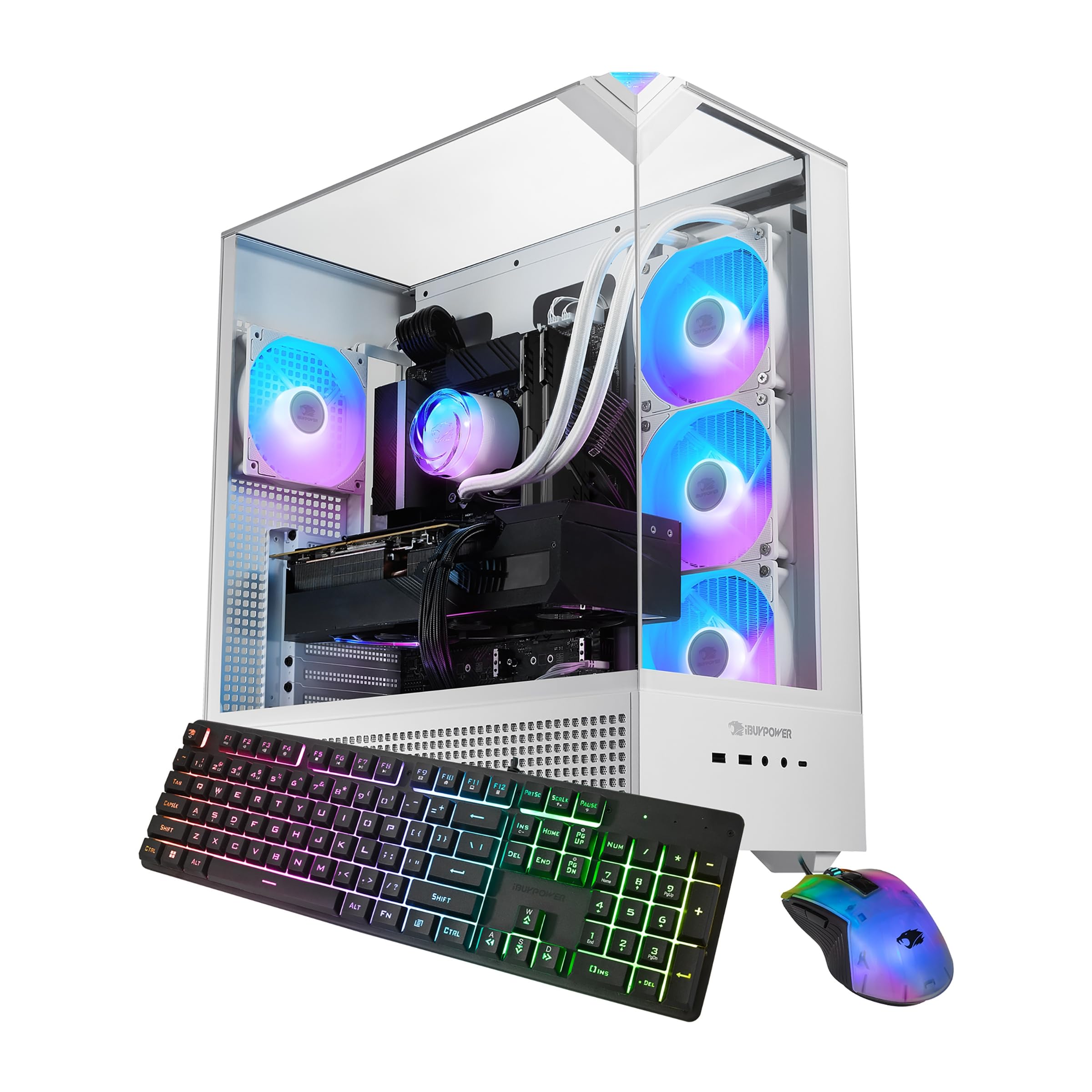 iBUYPOWER Element Gaming PC Desktop Computer AMD Ryzen 9 7900X CPU, NVIDIA GeForce RTX 5070 12GB GPU, 32GB DDR5 RGB 5200MHz RAM,