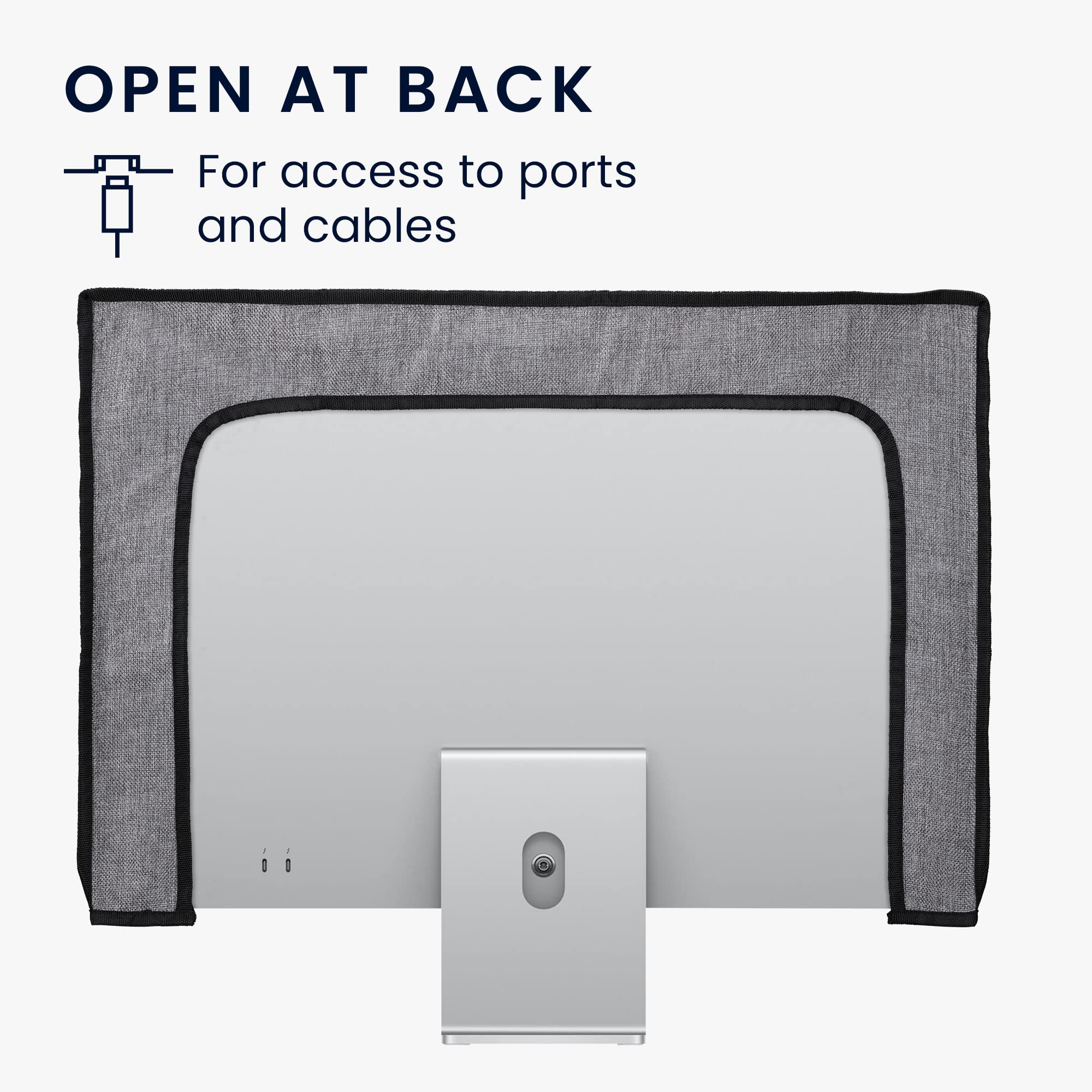 Kwmobile Dust Cover For 24 26'' Monitor   Linen Monitor Display Protector   Protect Your Computer Screen   Dark Grey