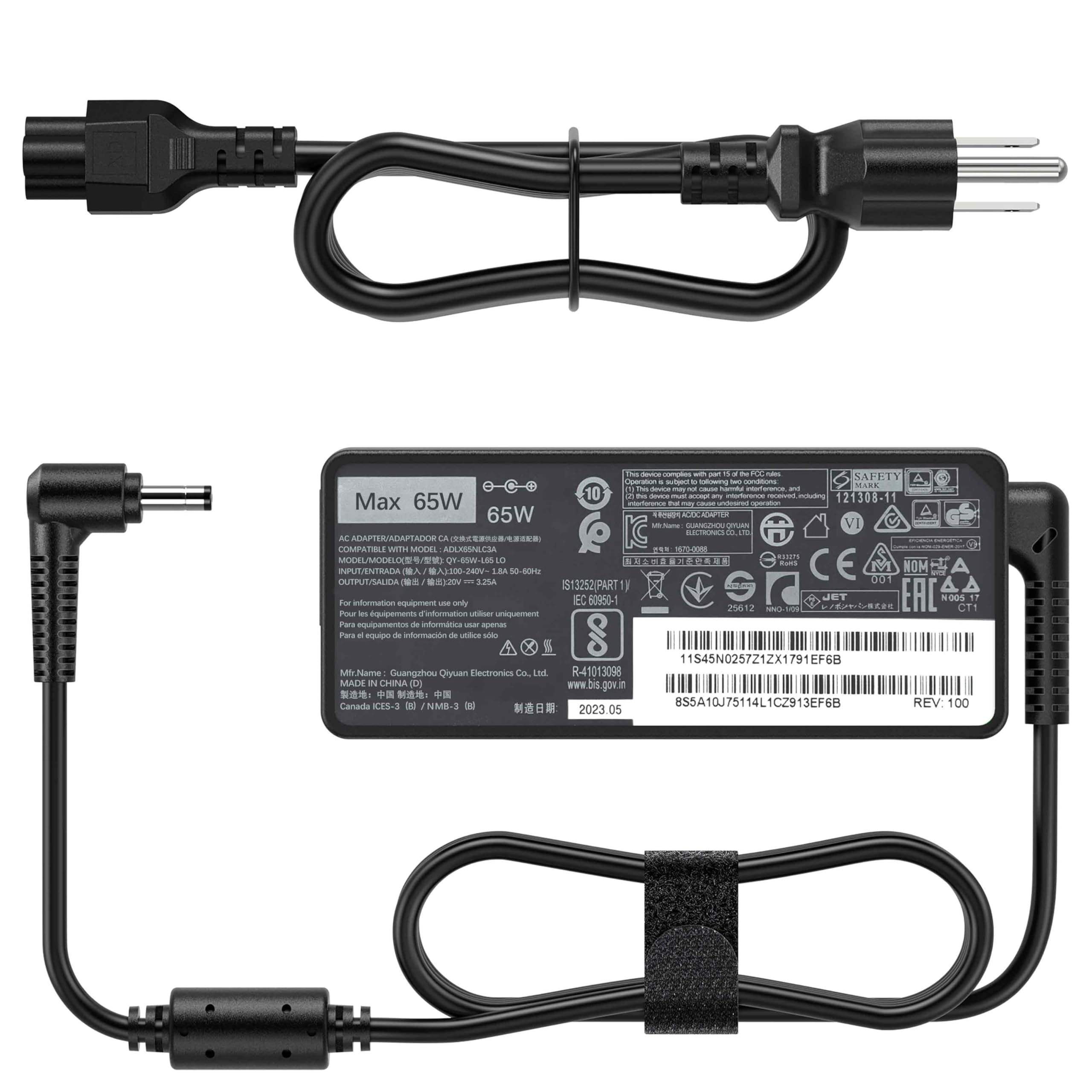 VRAVEK 65W Laptop Charger Compatible with Lenovo IdeaPad 1 3 5 Flex 4 5 6 1470 1480 1570 1580, Ideapad 110 330 330s 510 520 530s