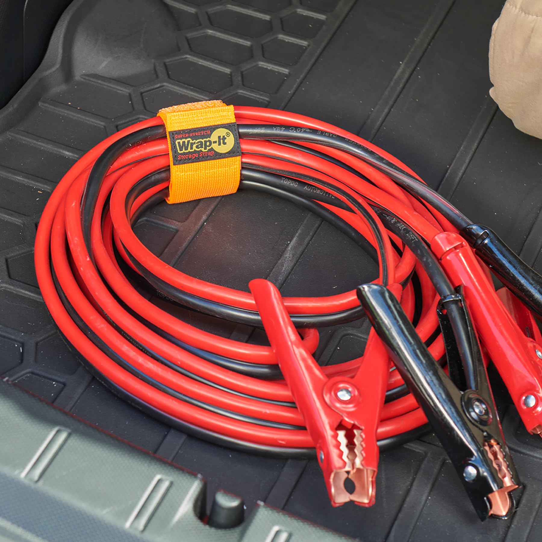 Super Stretch Wrap It Storage Straps   (8) 12'' Orange   Elastic Hook And Loop Cinch Straps   Extension Cord Organizer, Hose And