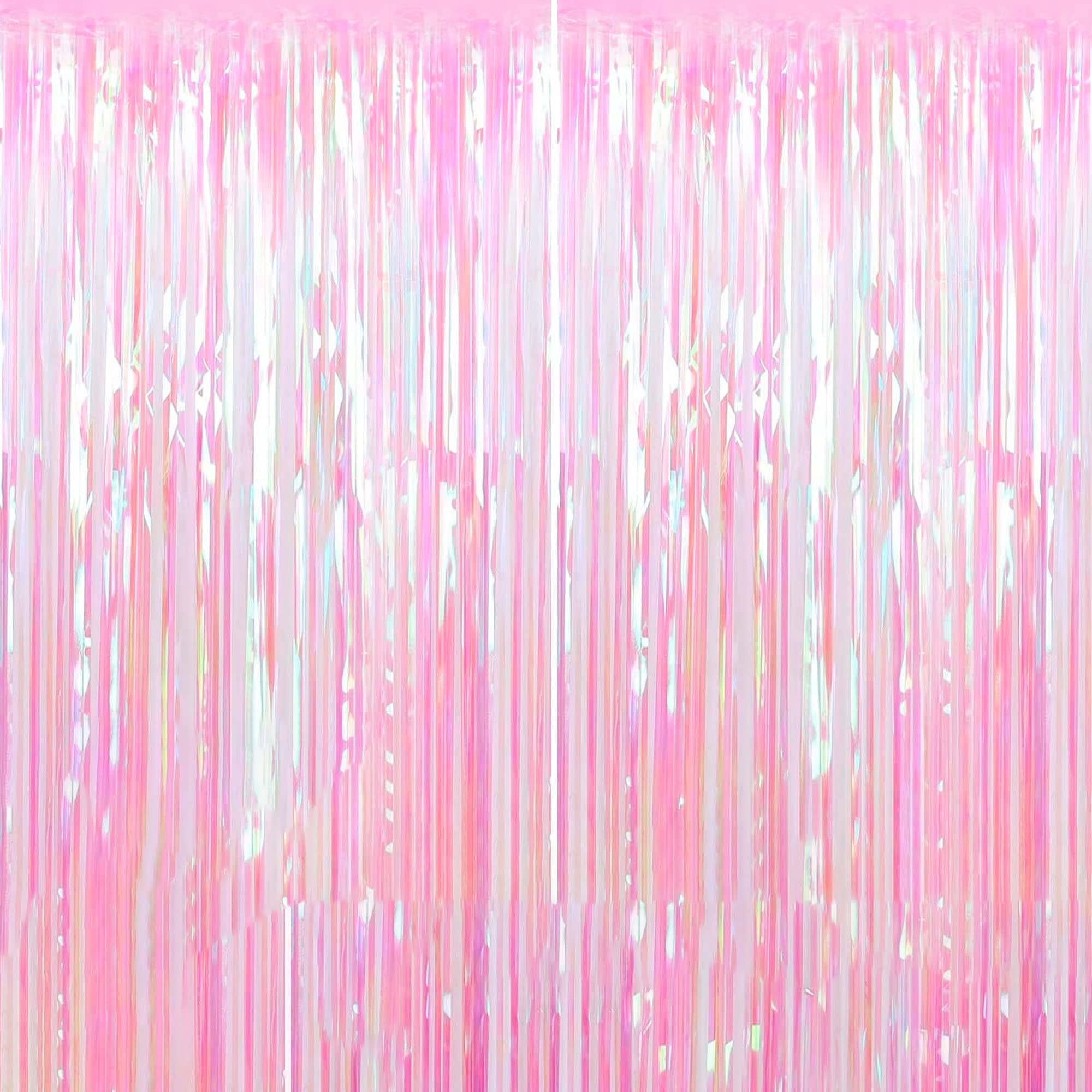 Dazzle Bright 2 Pack Backdrop Curtain, 3Ft X 8Ft Metallic Tinsel Foil Fringe Curtains Photo Booth Background For Baby Shower Par