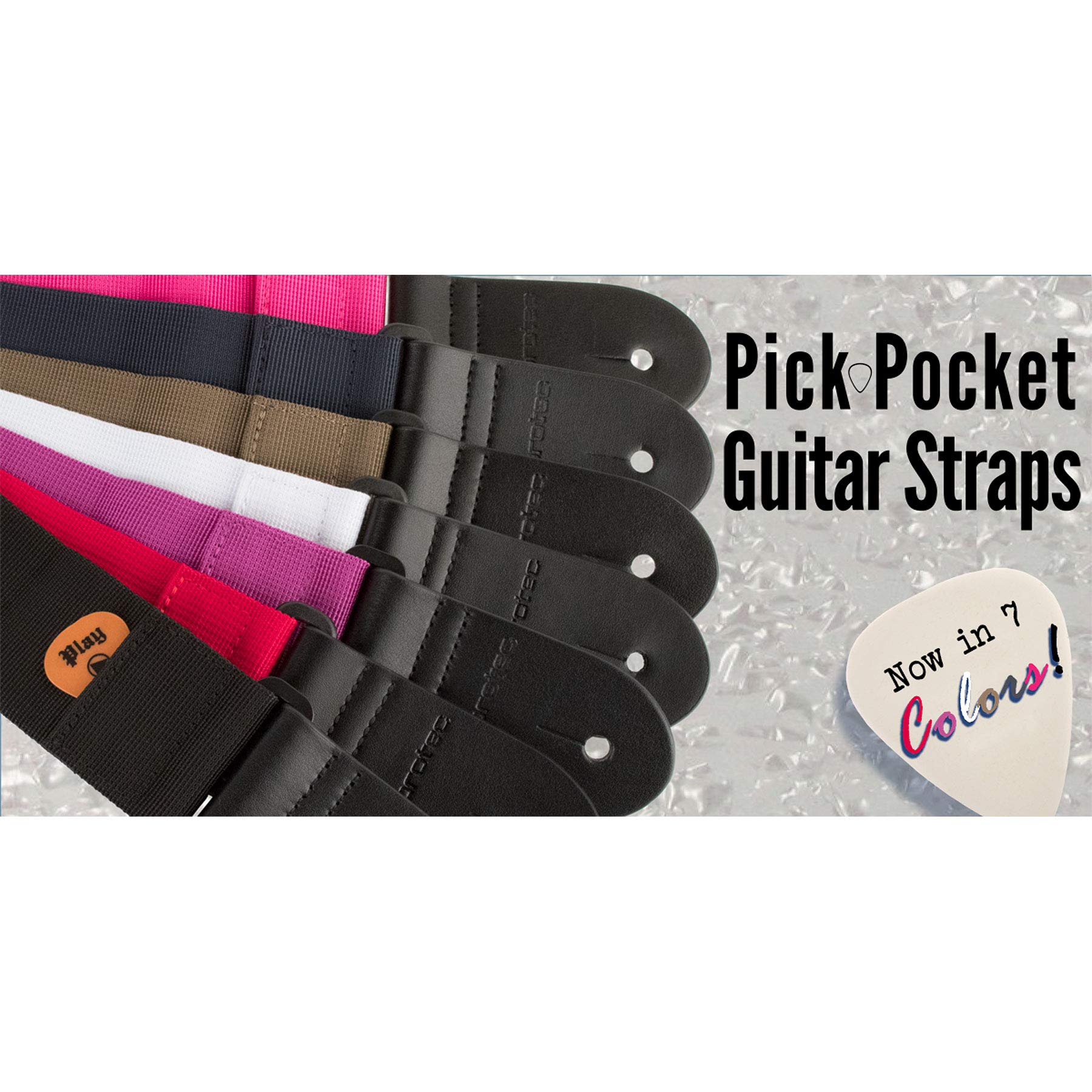Protec Pro Tec Gss1 Seatbelt Guitar Strap With Thick Leather Ends And Pick Pocket Abdominal Support, Black