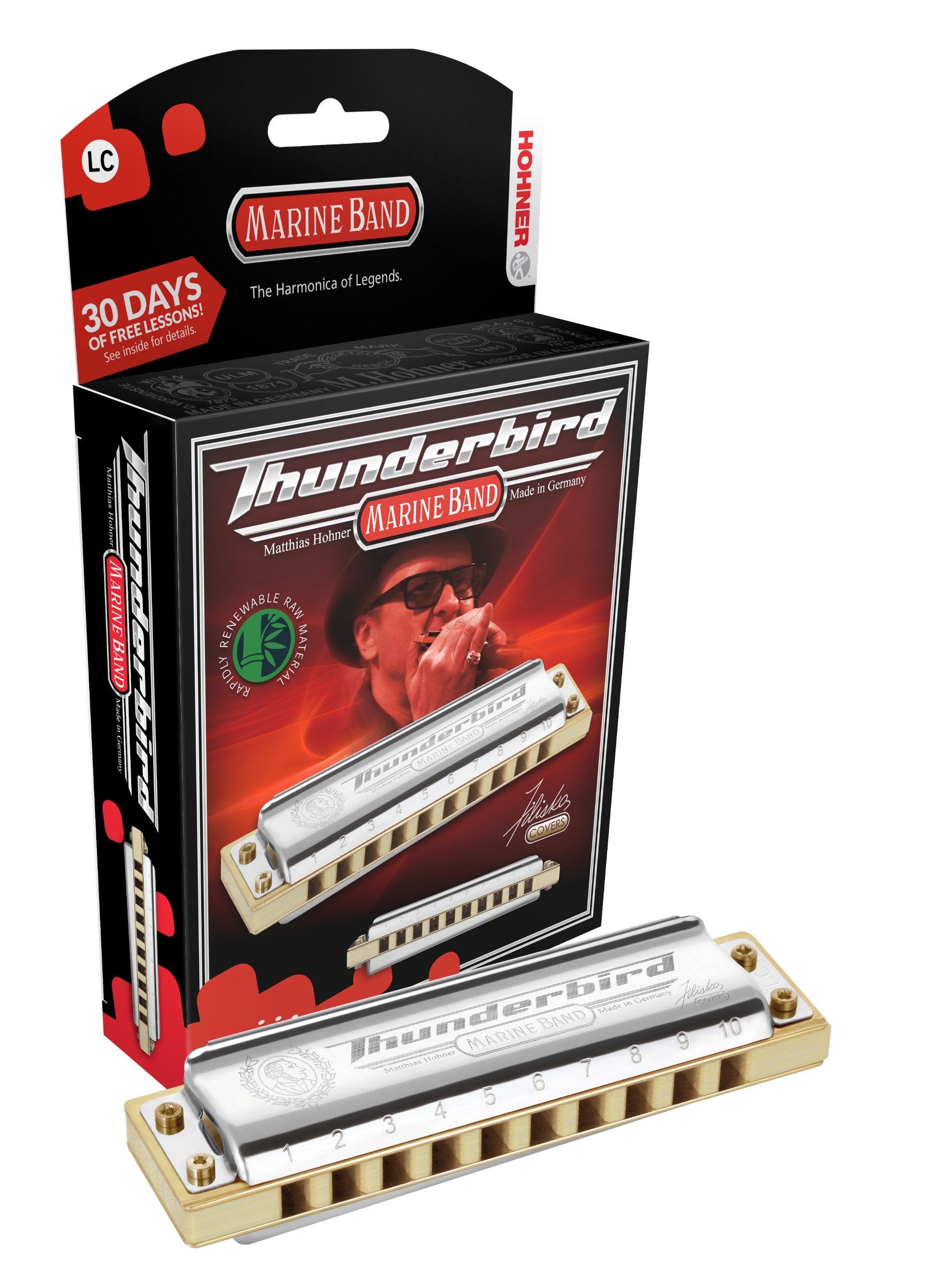 Hohner M2011Bxla Marine Band Thunderbird Diatonic Harmonica   Key Of La