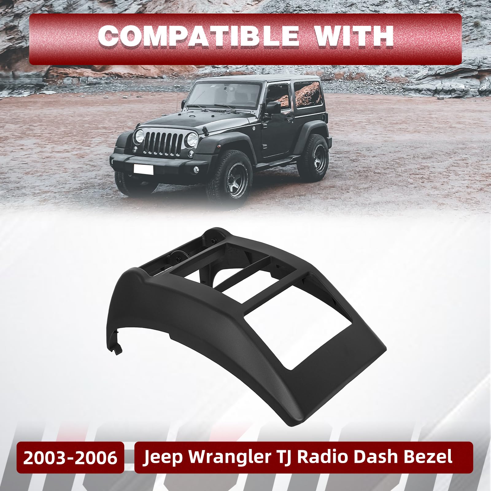 Hecasa Double Din Dash Kit W/Wiring Harness Compatible With 2003 2006 Jeep Wrangler Tj Radio Dash Bezel