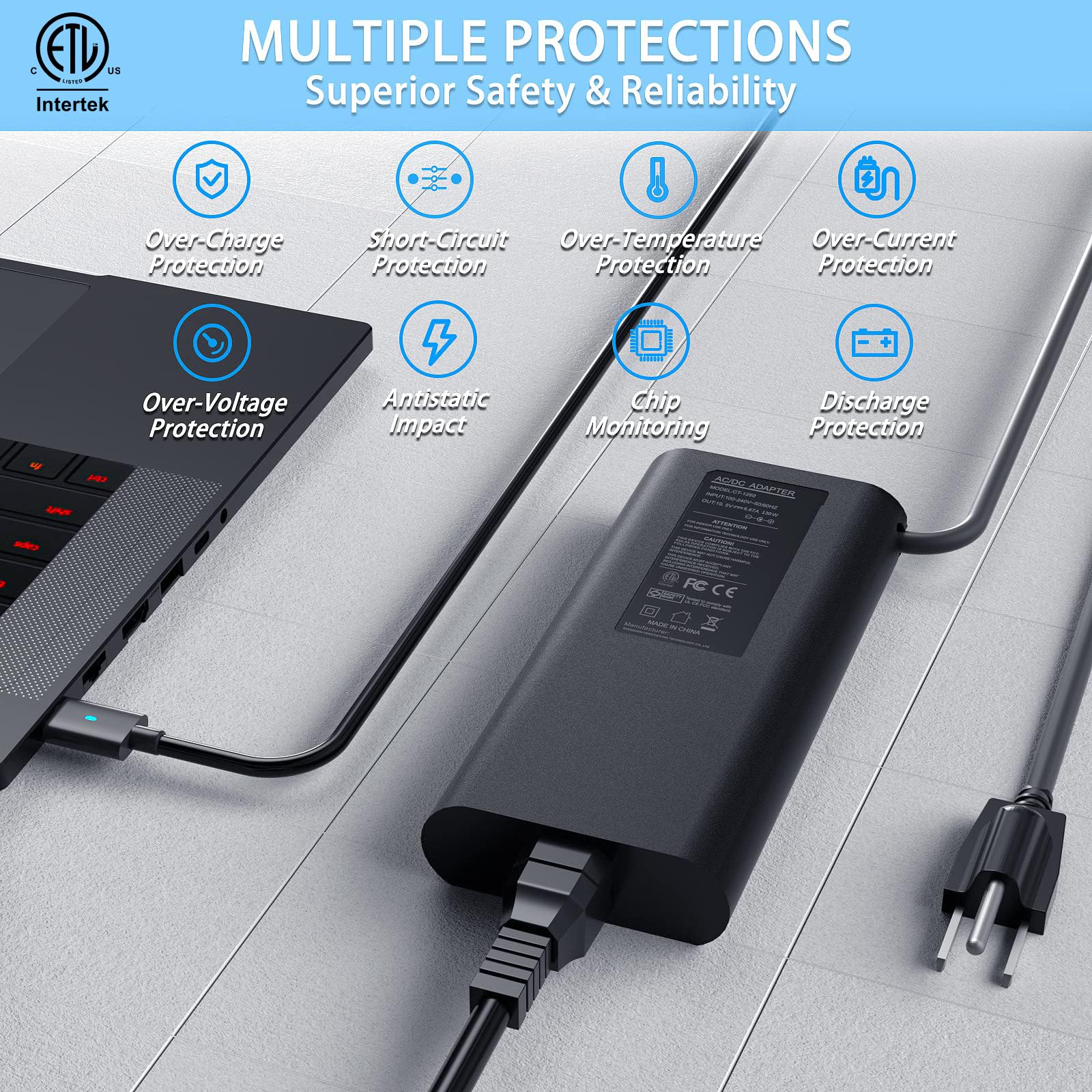 Vhbw For Dell 130W Laptop Charger Usb C, Dell Laptop Charger For Xps 15 9500 9510 9575, Precision 5530 5550 3560 3550 3551, Lati