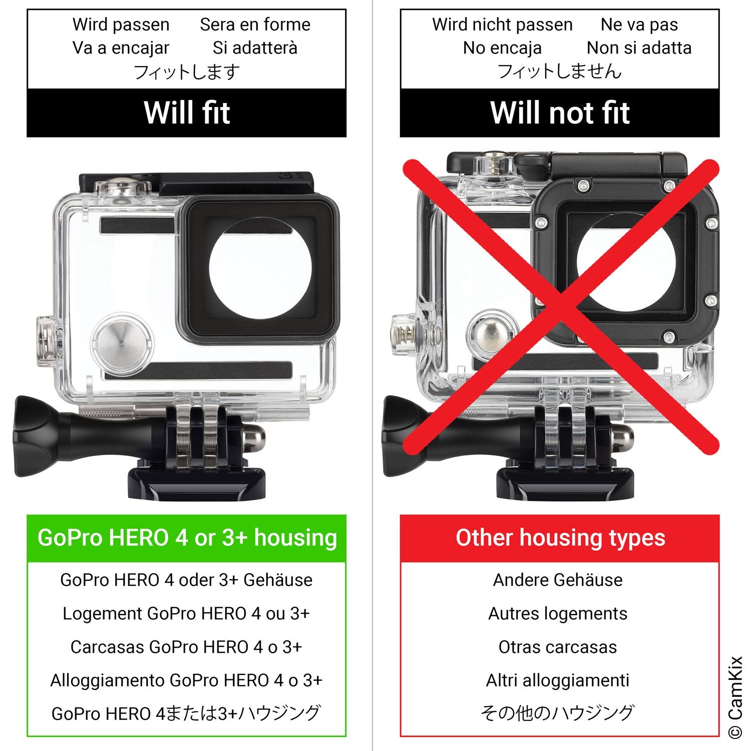 Camkix Diving Lens Filter Kit Compatible With Gopro Hero 4, Hero+, Hero And 3+ - Fits Standard Waterproof Housing - Enhances Col