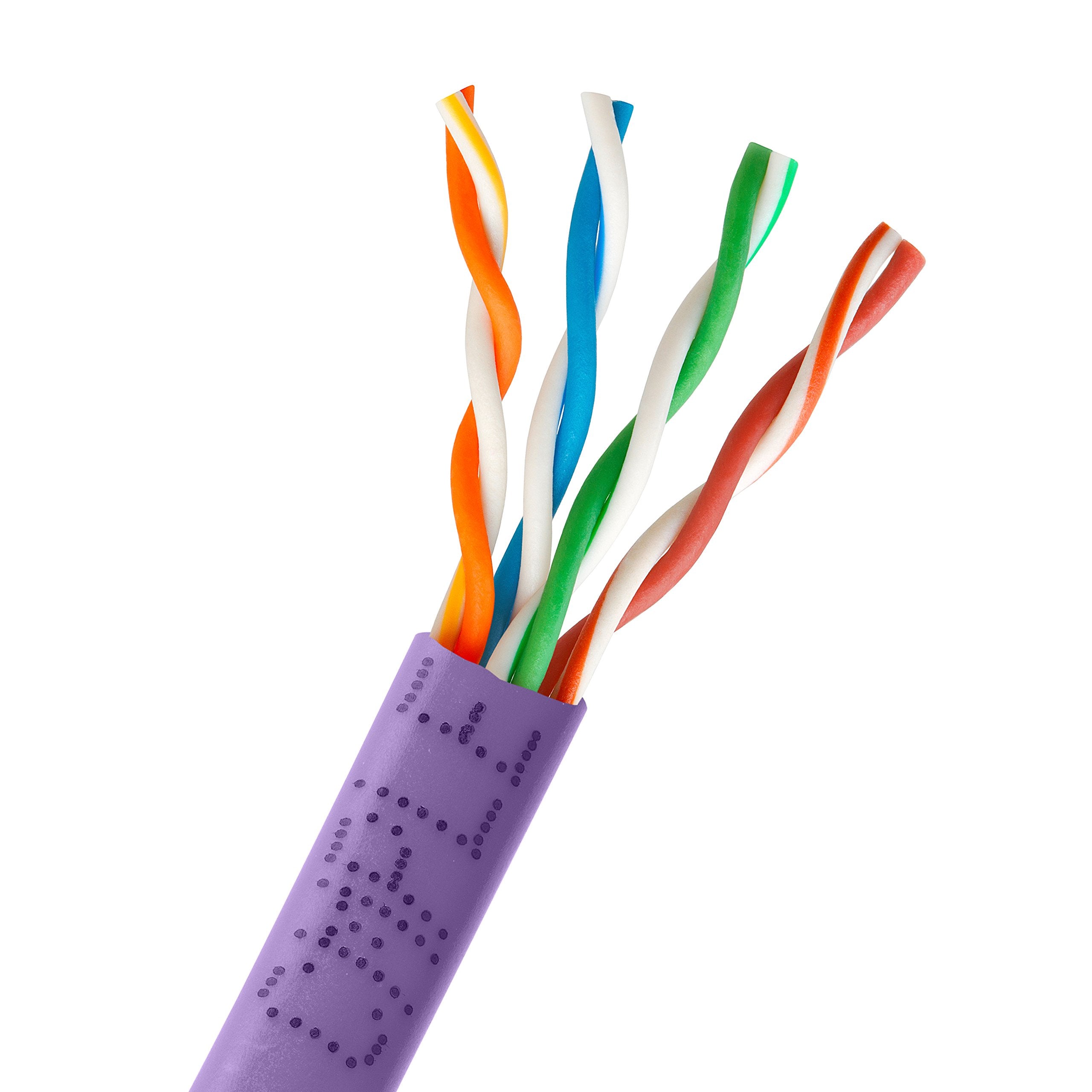 Cmple 1000Ft Cat5E 24Awg Bulk In Wall Ethernet Cable 350Mhz, Bare Copper   Purple