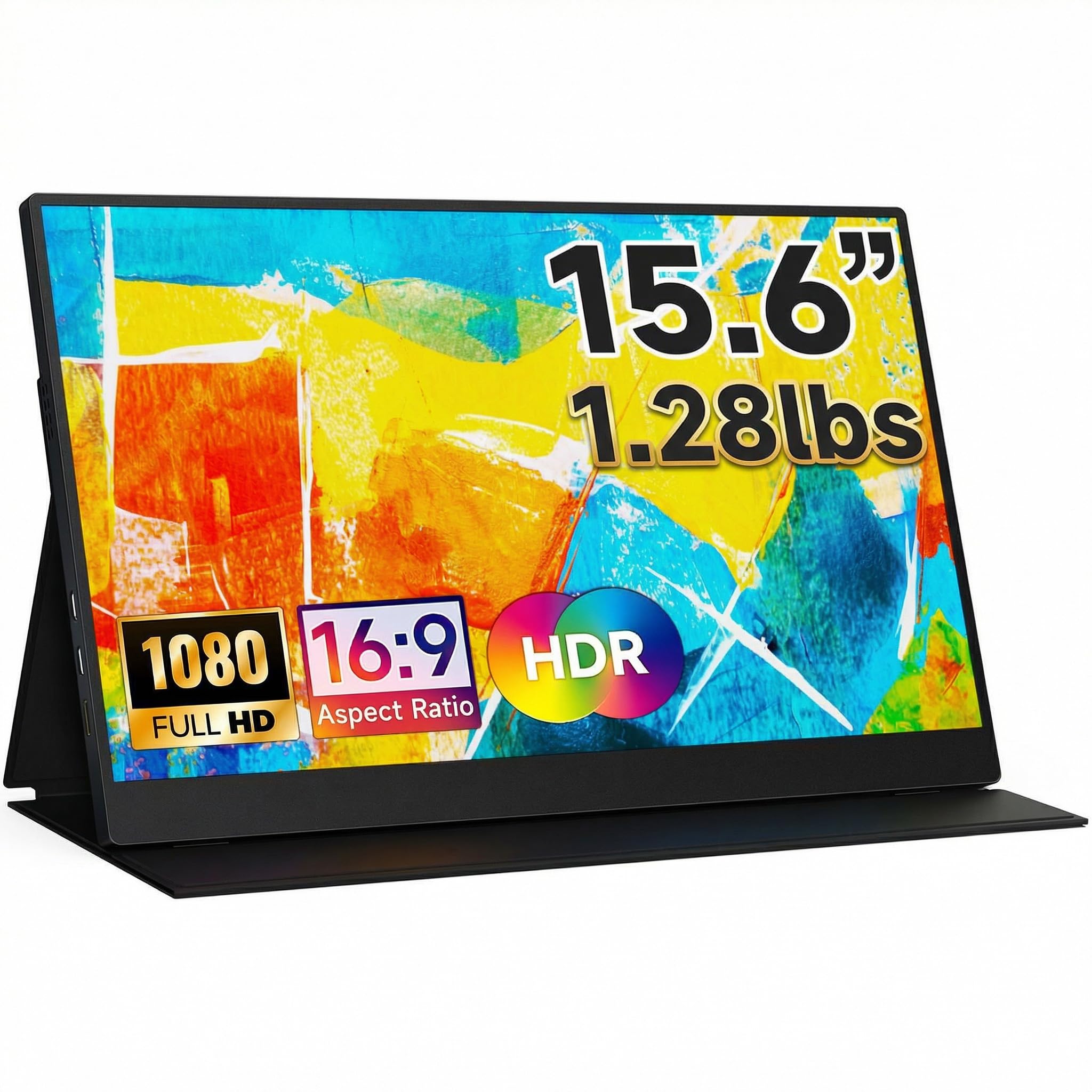 CZGG Portable Monitor 15.6 inch Ultra-Light Extended Monitor for Laptop 1080P FHD IPS Build-in Speakers HDMI USB-C Second Screen