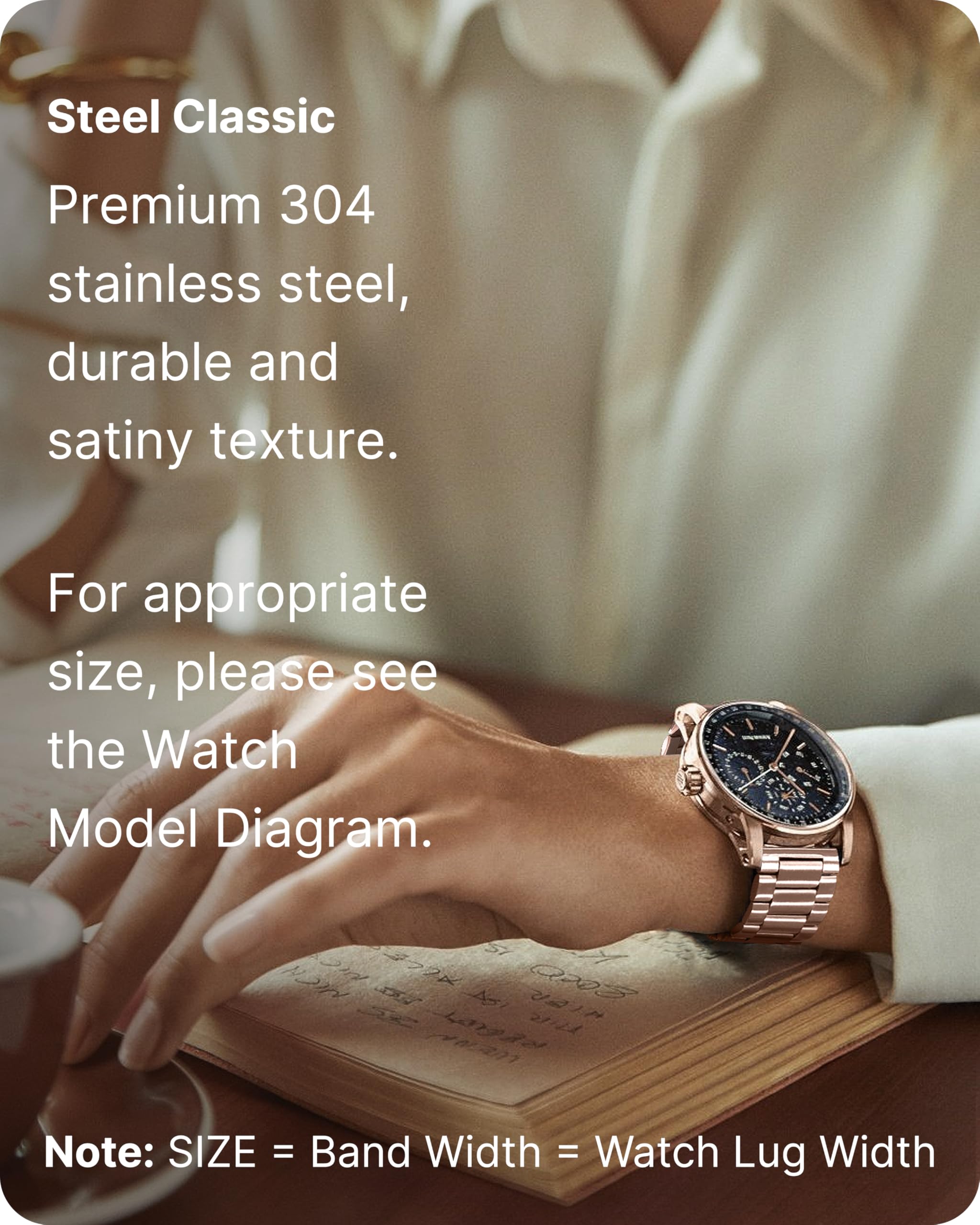 Fullmosa 20Mm Stainless Steel Watch Band Compatible With Samsung Galaxy Watch 5 40Mm 44Mm/Pro 45Mm/Galaxy Watch 4 40Mm 44Mm/Clas