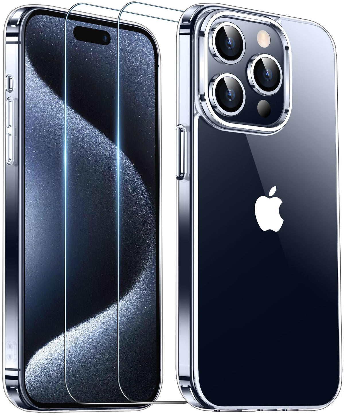 Temdan Designed For Iphone 15 Pro Case Clear,[10Ft Military Grade Drop Protection][Anti Yellowing][Anti Scratch] Slim Fit Yet Pr