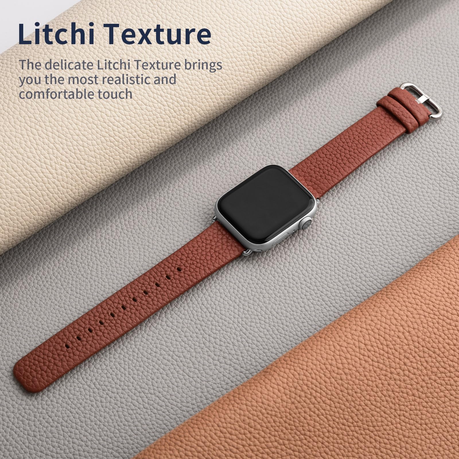 Fullmosa Watch Band Compatible With Leather Apple Watch Band 45Mm 44Mm 42Mm, Top Grain Iwatch Band For Series Ultra2/Ultra/9/8/7