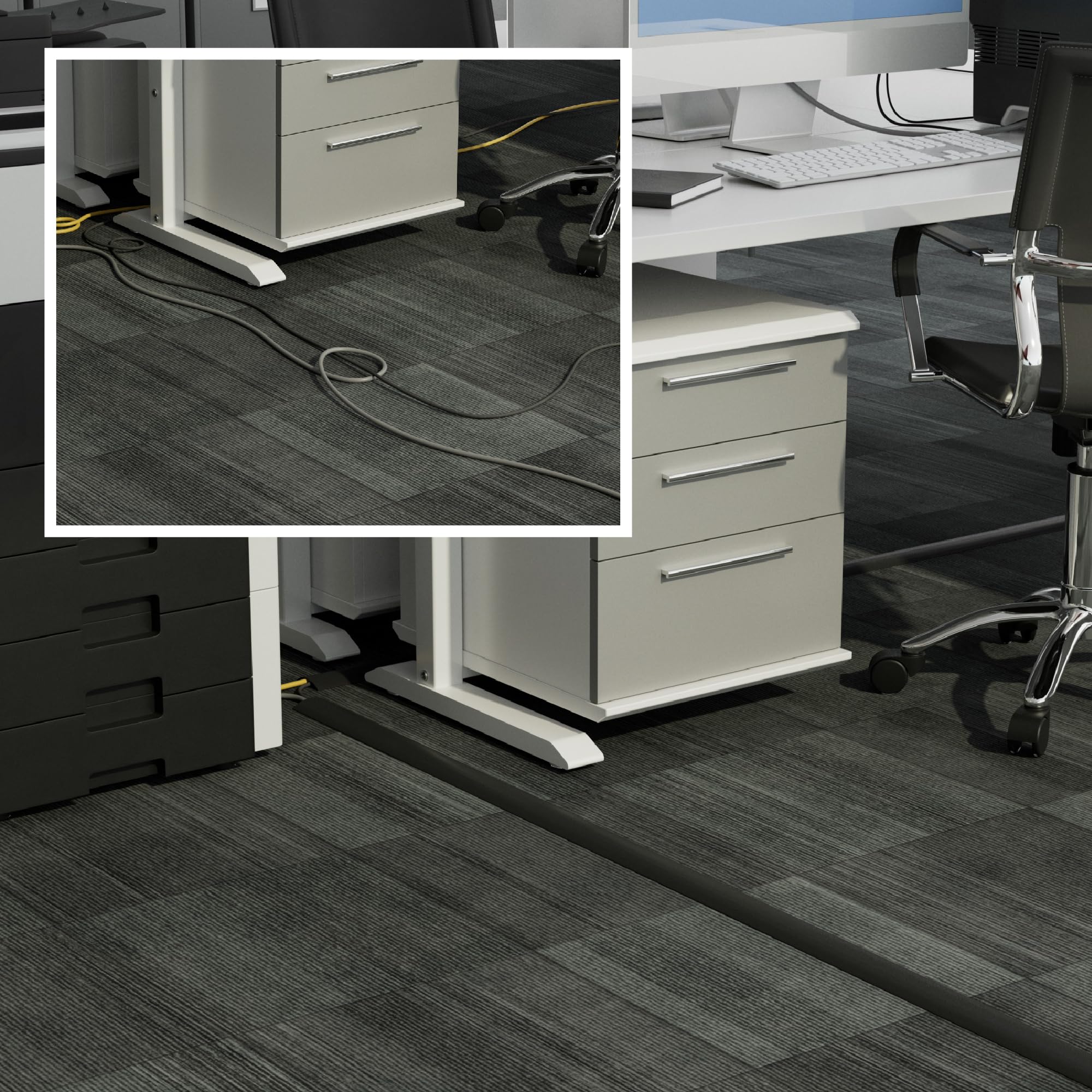D Line Cc 1 Light Duty Floor Cord Cover/Cable Protector | Protect Cords And Prevent A Trip Hazard | 6 Foot Length | Cable Cavity
