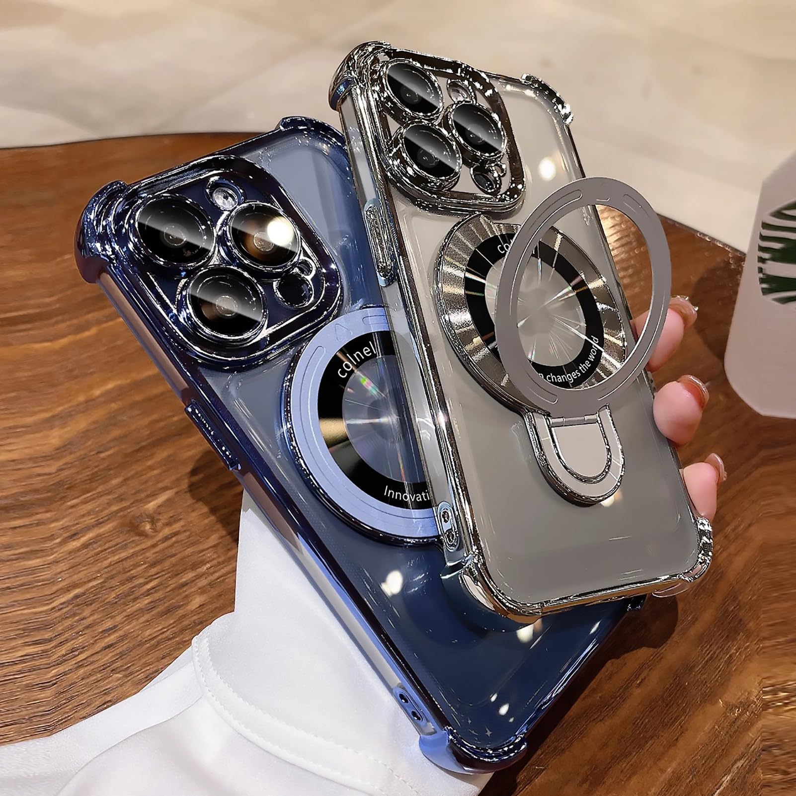 Uioeua For Iphone 13 Pro Case With Magnetic Ring Stand,[Compatible With Magsafe] Four Corners Shockproof [Military Grade Drop Pr