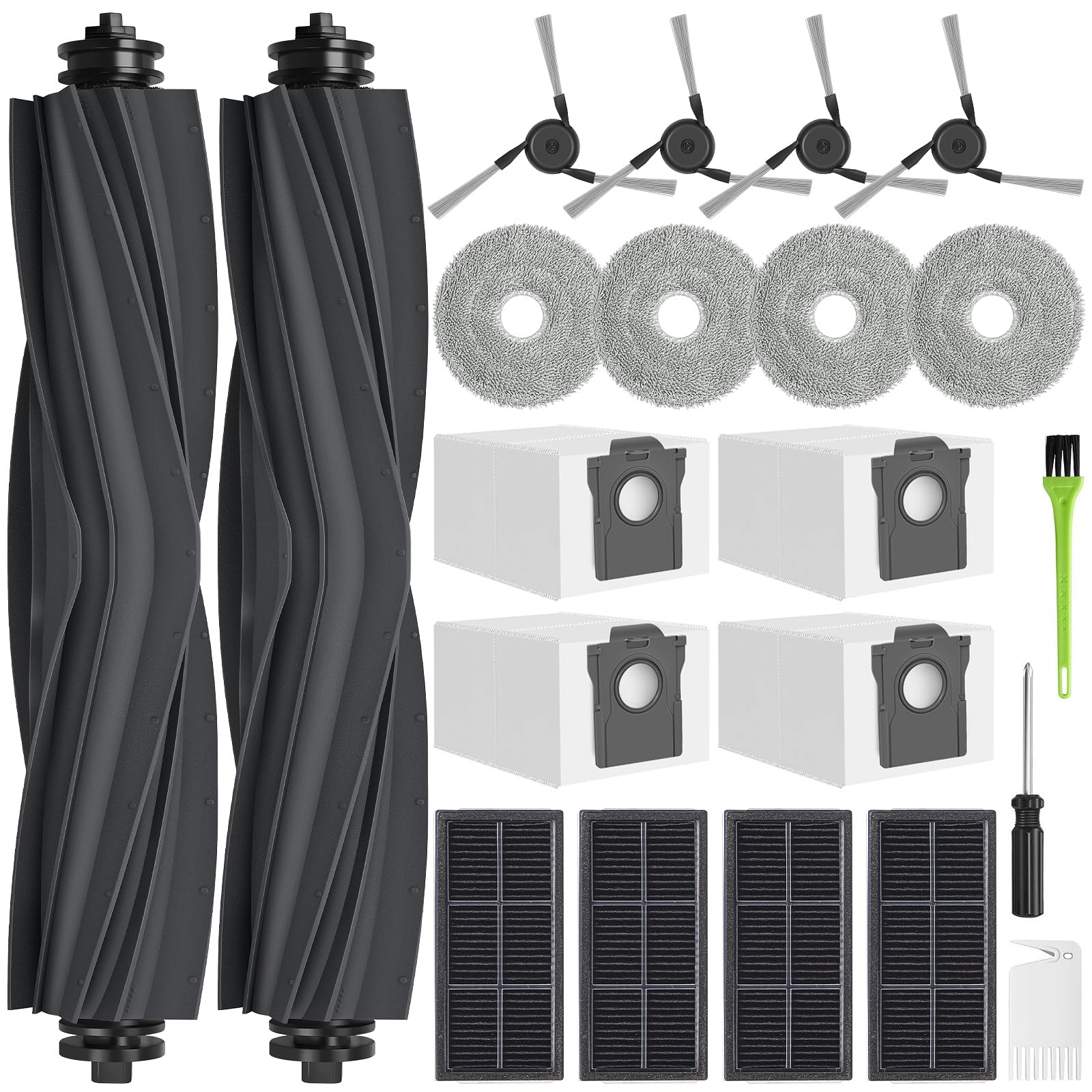 Drrobor 21Pcs Replacement Parts For Dreame X40 Ultra / L40 Ultra, Accessory Kit For Mova P10 Pro Ultra Includes Dual Main Brush,