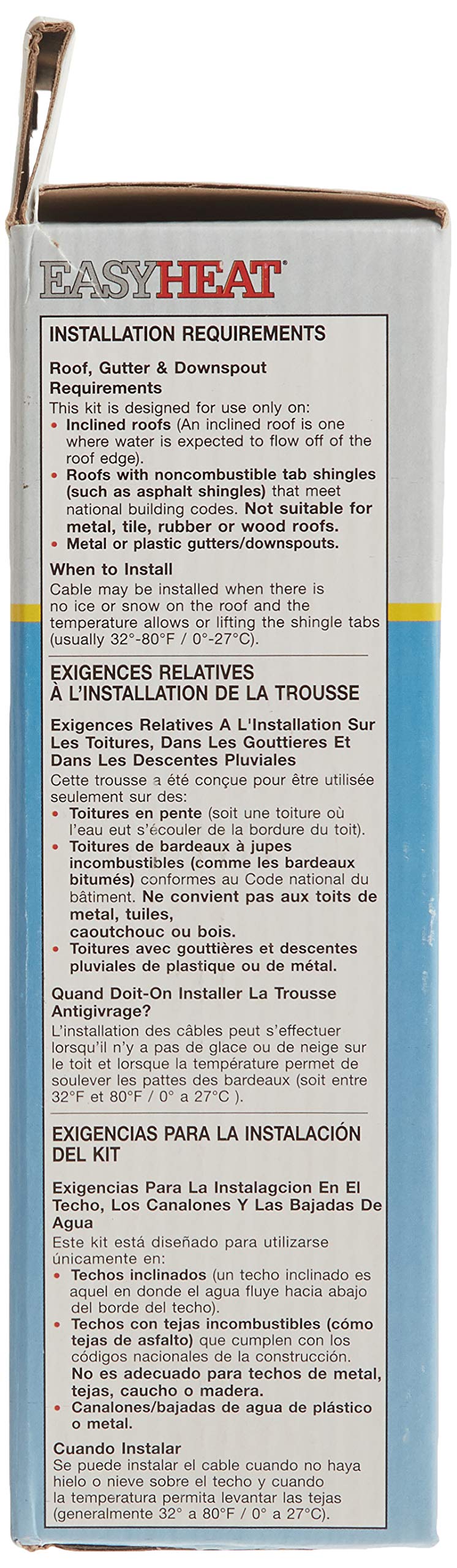 Easy Heat Adks 100 20 Foot Roof Snow De Icing Kit