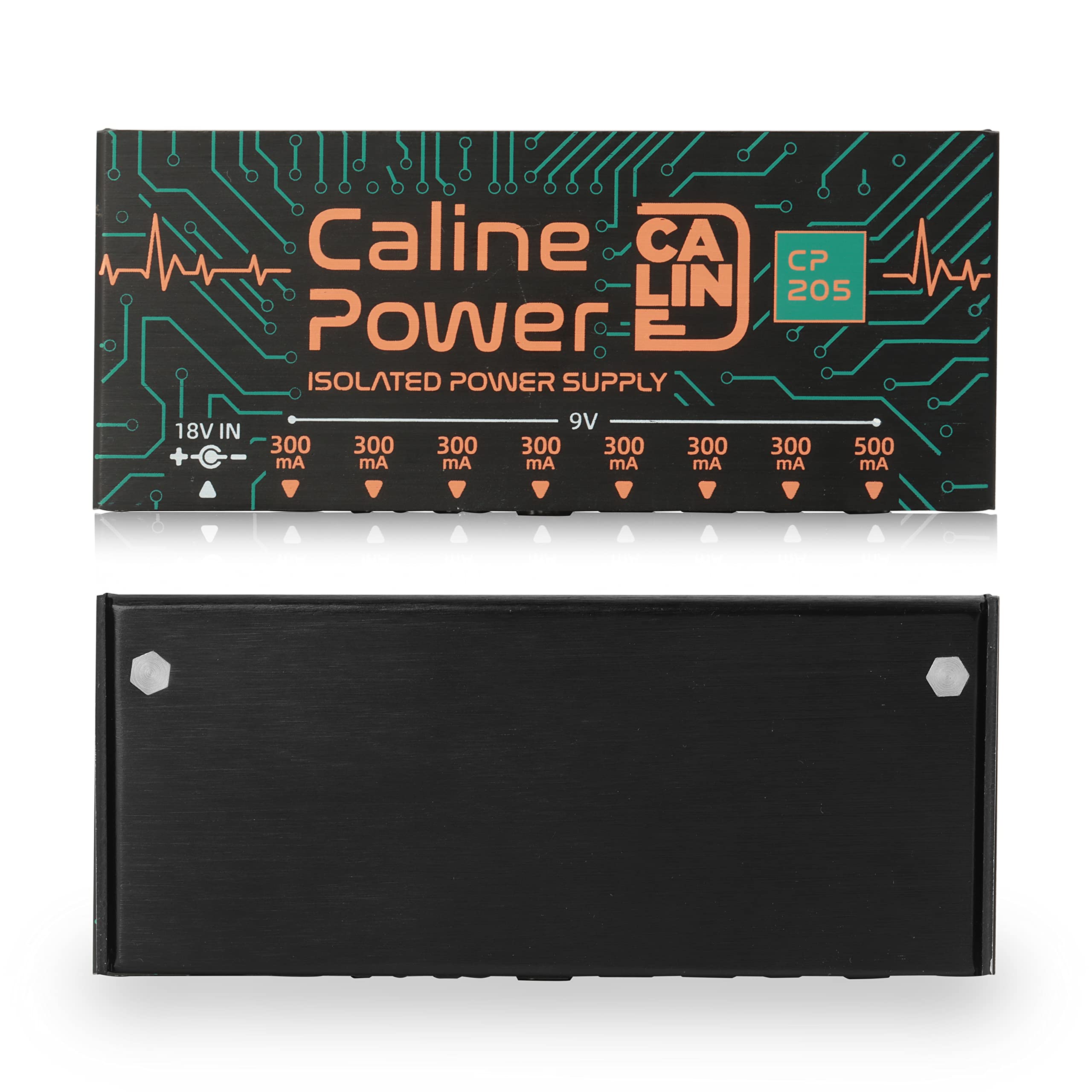 Caline Cp 205 Guitar Pedal Power Supply, Dc 9V True Isolated Pedalboard Power Supply With 8 Totally Isolated Outputs(300Ma/500Ma