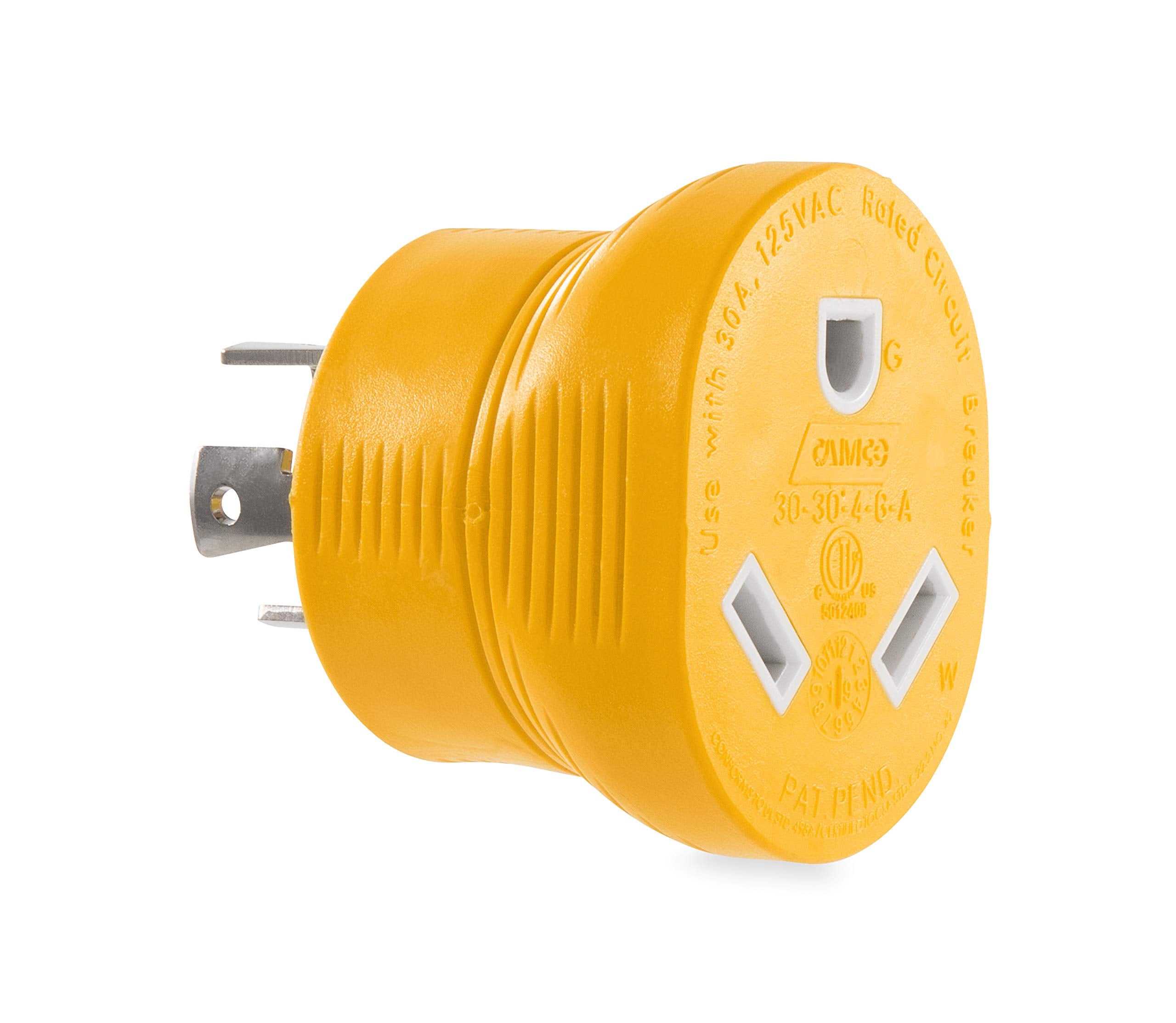 Camco 55338 Powergrip 30 Amp 4 Prong Generator Adapter , Yellow