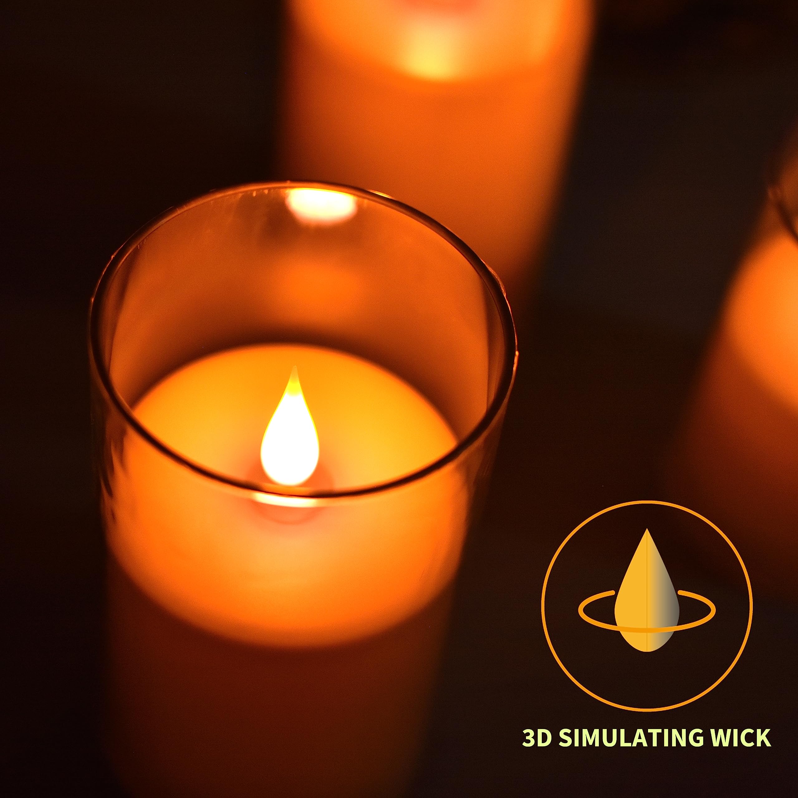 Niceme Flickering Flameless Candles With Remote Control And Timer Unbreakable Acrylic Battery Operated Led Candles With Flickeri