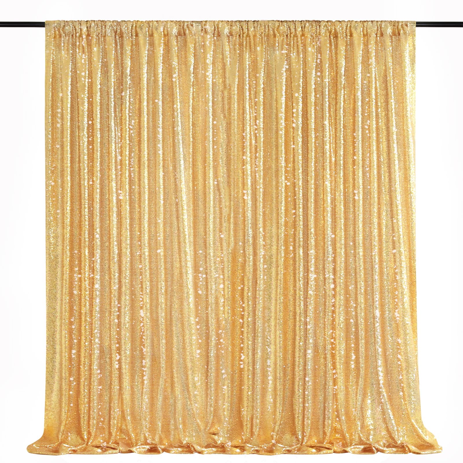 8Ft X 8Ft Gold Sequin Backdrop Curtain Glitter Photo Booth Backdrop For Wedding Birthday Baby Shower Event Decor