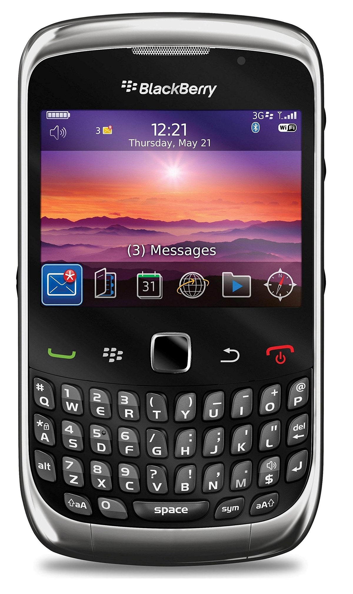 Blackberry 9300 Curve 3G Unlocked Phone With 2 Mp Camera, Wi Fi, Bluetooth, Qwerty Keypad And Gps  International Version With Wa