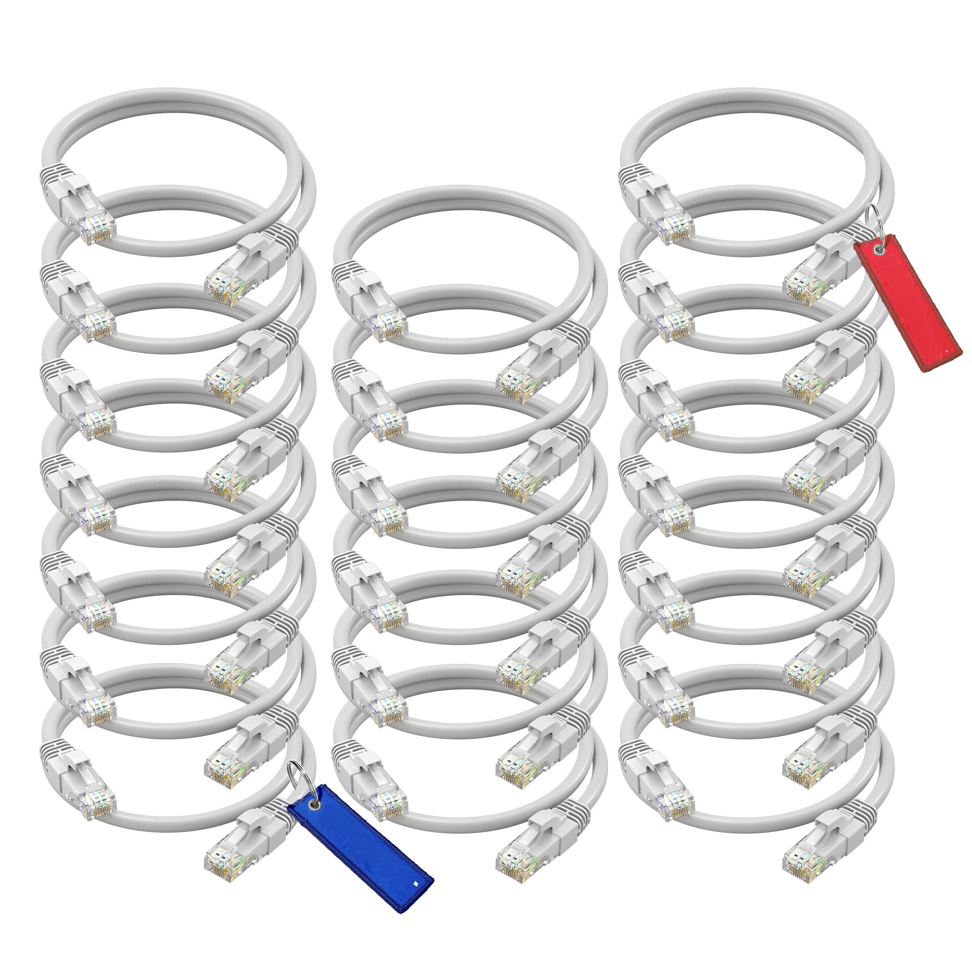 Maximm Cat 6 Ethernet Cable 1 Ft (20 Pack)   High Speed Lan Cable, Internet Cable, Patch Cable, And Network Cable   Utp, 10Gbps, 550Mhz Ethernet Cord   White