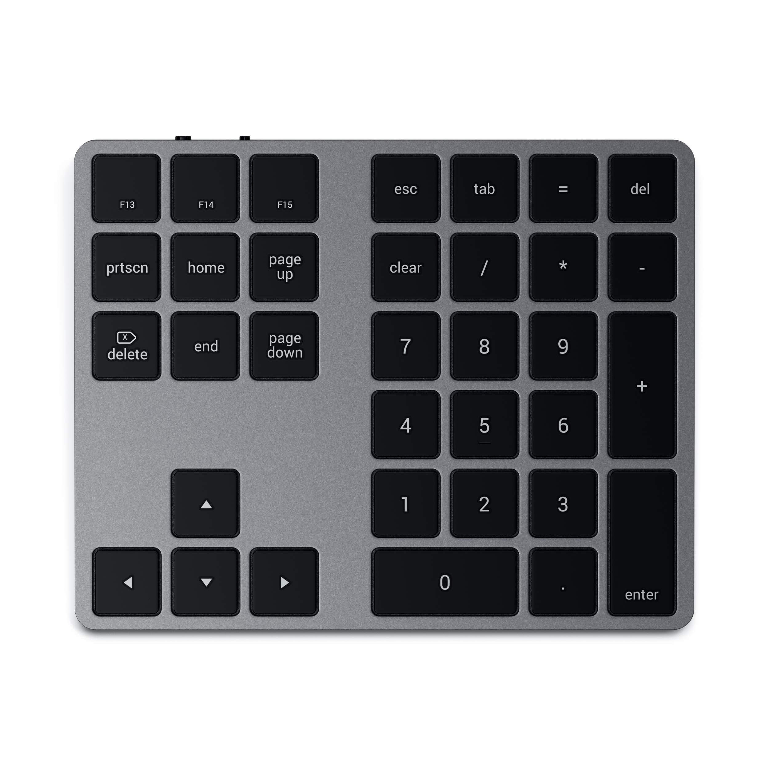 Satechi Bluetooth Extended Numeric Keypad � Slim Rechargeable 34 Key Numberpad � For M4/M2/M1 Macbook Pro/Air, M4/M2/M1 Ipad Pro/Air, M2 Mac Mini, Imac M1/M4 (Space Gray)
