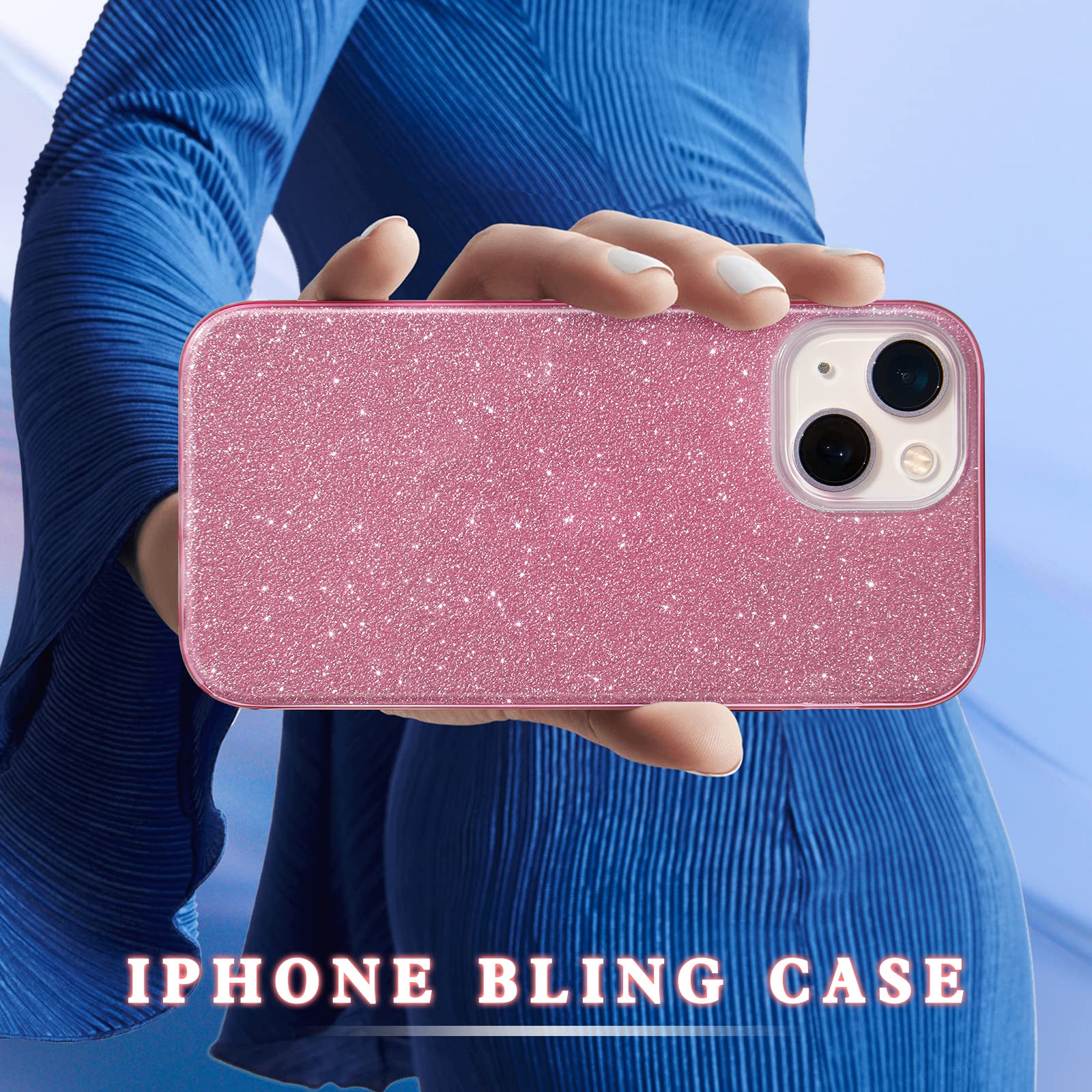 MATEPROX iPhone 14 Bling Sparkle Protective Case TPU Pink 6.1 inch
