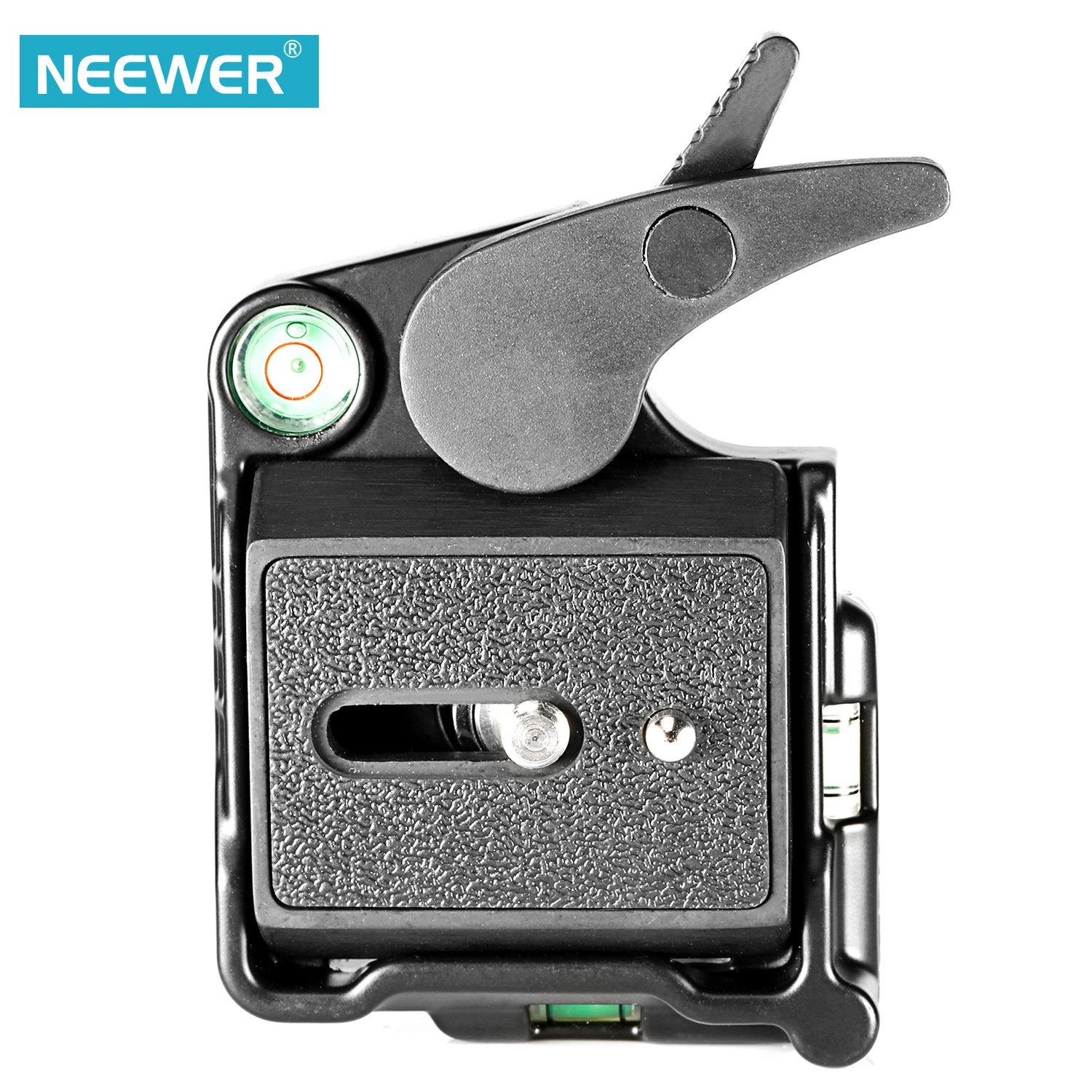 Neewer Black Aluminum Alloy Quick Release Qr Plate Adapter With 1/4-3/8 Screw And Bubble Lever For Dslr Camera Tripod Monopod St