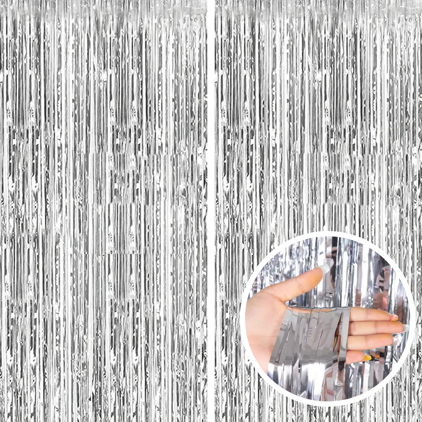 Silver Backdrop Sinbee Foil Tinsel Backdrop For Birthday Decorations Bachelorette Party Decorations Backdrop Curtains Party Deco