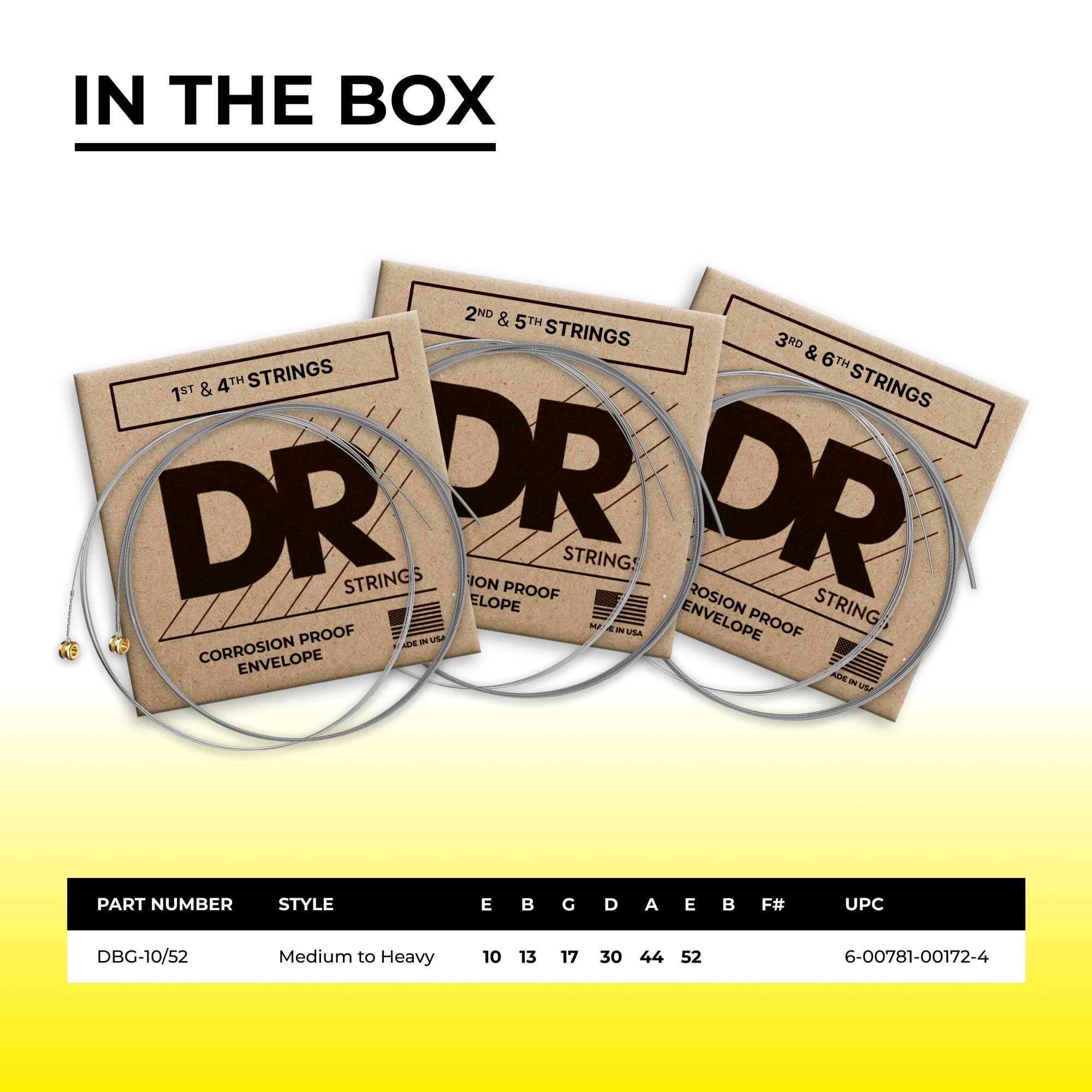 Dr Strings Electric Guitar Strings, Dimebag Darrell Signature, Treated Nickel-Plated, 10-52