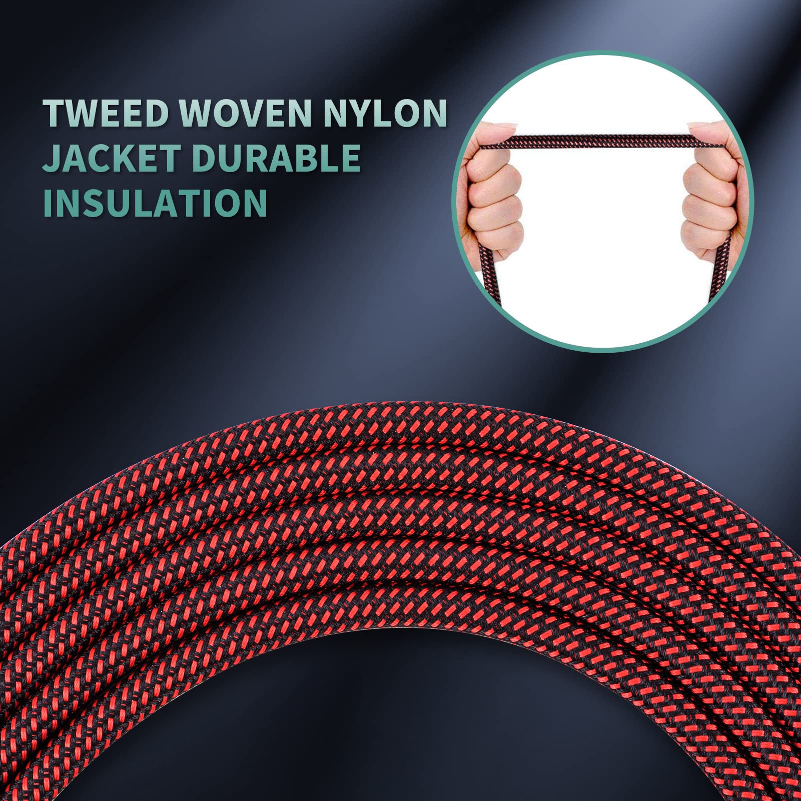 Otraki 2 Pack Guitar Cables 6 Ft Electric Instrument Cord 1/4 Inch Straight To Right Angle 6.35Mm Electric Guitar Cable Ts Solid