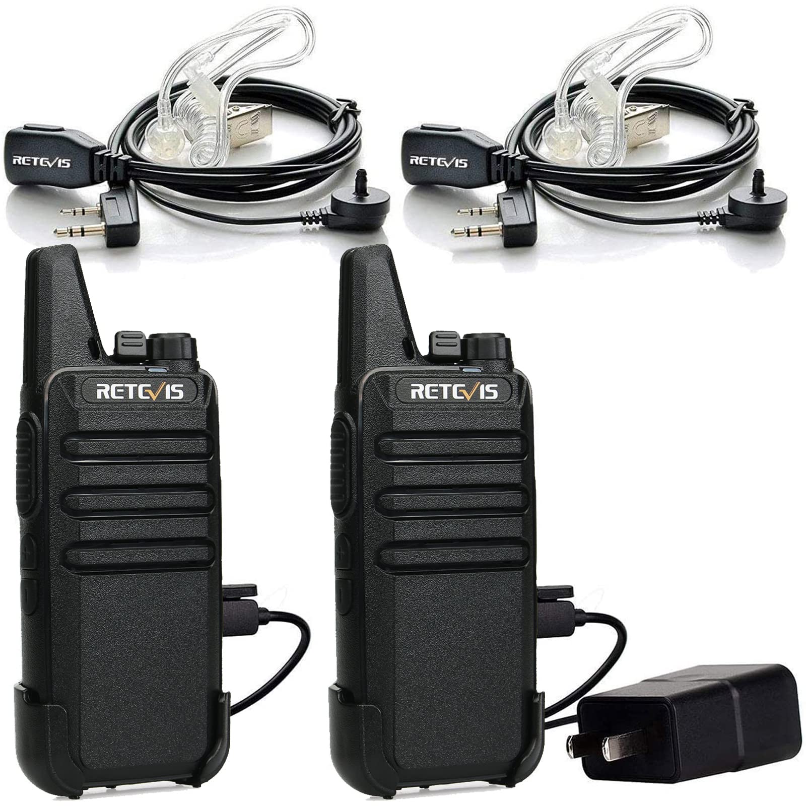 Retevis Rt22 Walkie Talkies, Mini 2 Way Radio Rechargeable, Vox Handsfree, Portable, Two Way Radios Long Range With Earpiece, Fo