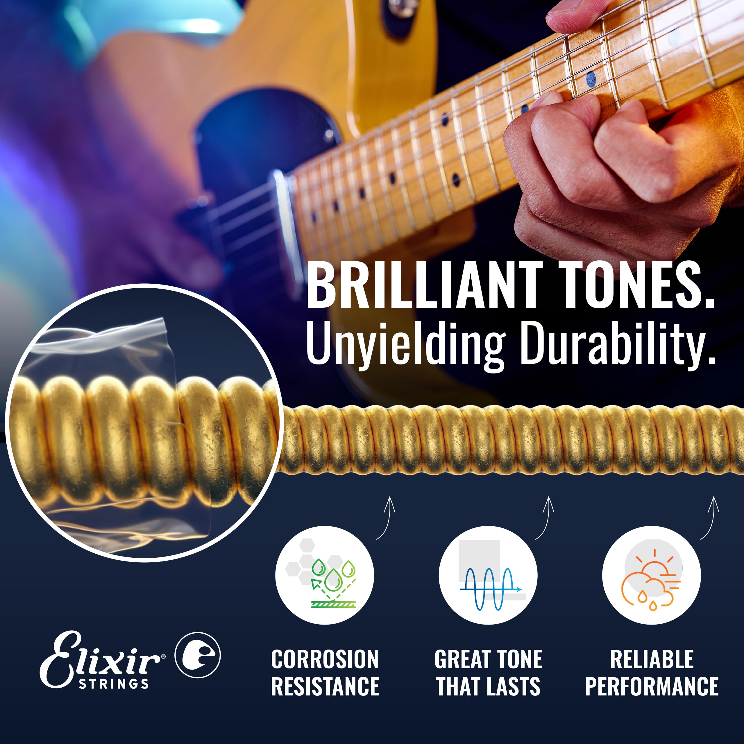 Elixir Strings 19002 Electric Guitar With Optiweb Coating, Super Light (.009 .042)