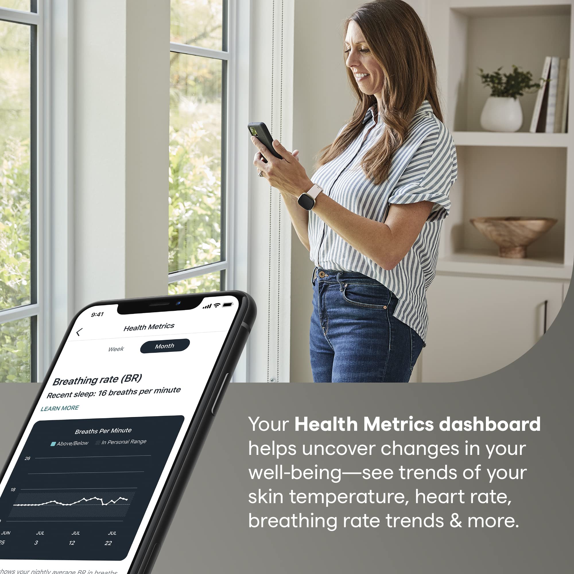 Fitbit Sense Advanced Smartwatch With Tools For Heart Health, Stress Management & Skin Temperature Trends, Sage Grey/Silver, One