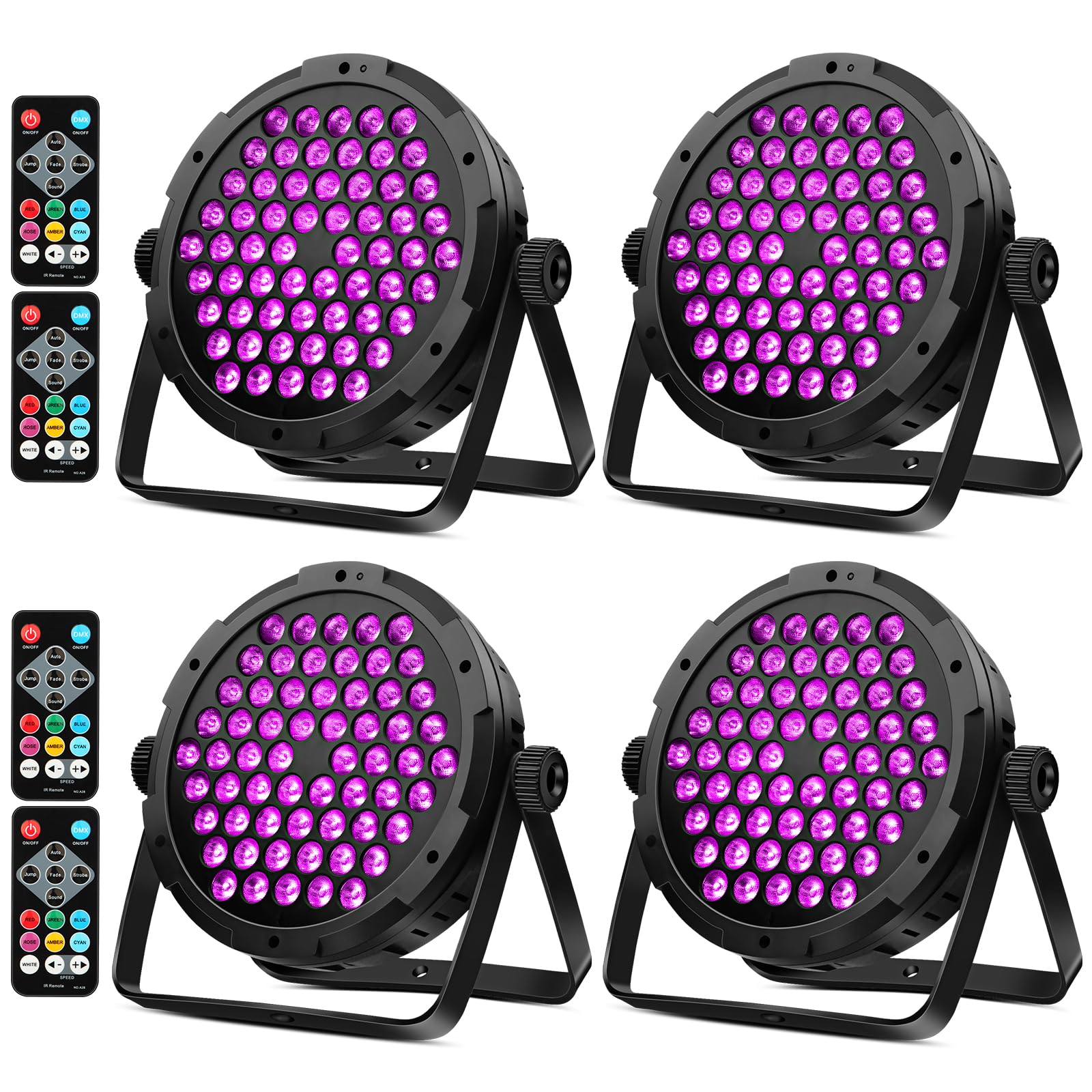 90W 60Leds Par Lights 4Pack   Rgb Stage Par Lights Sound Activated By Remote & Dmx Control Uplights For Events Church Wedding Mu
