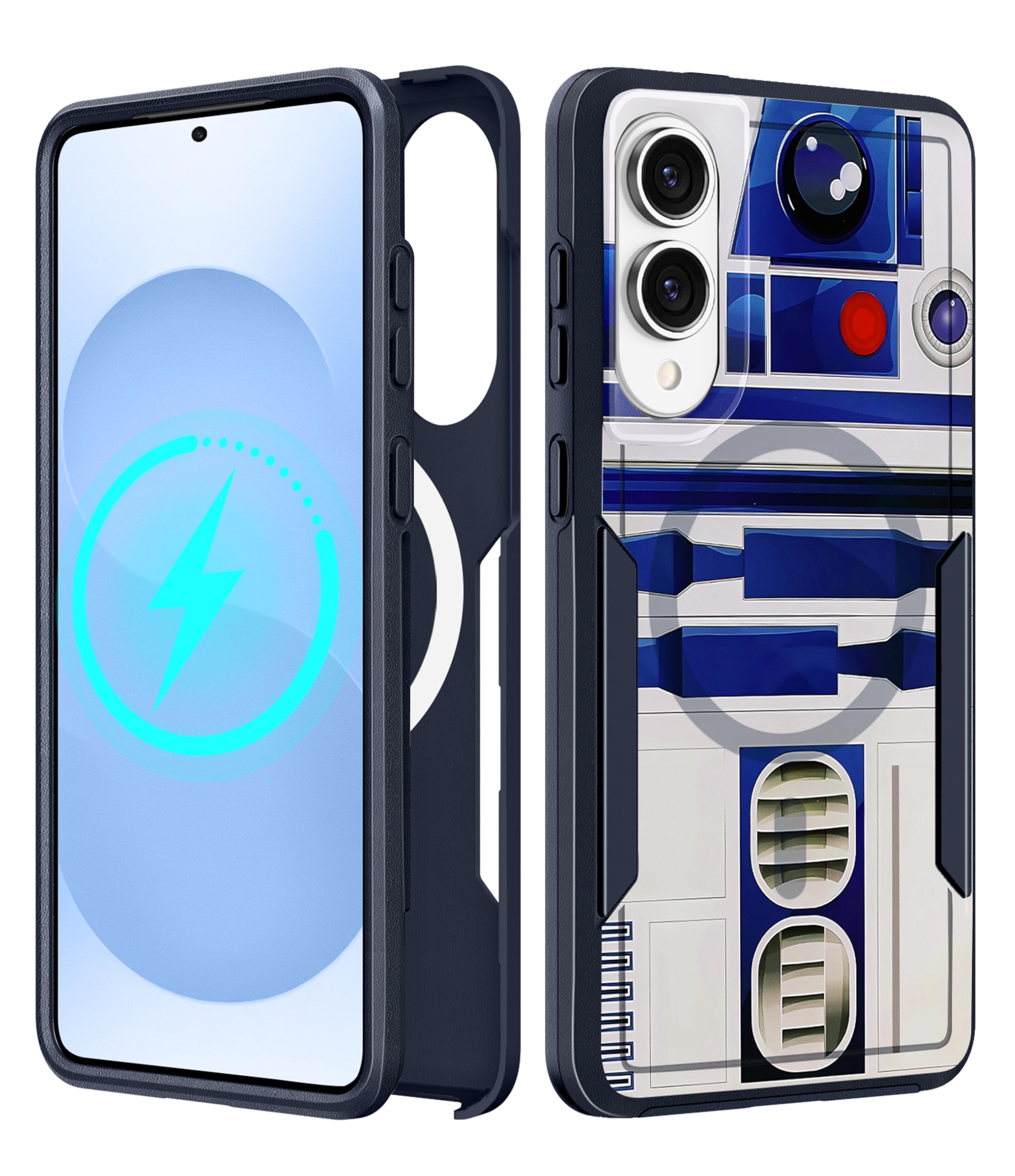 LISEVO for Samsung Galaxy S25 Edge Case - Compatible with MagSafe Women Girls Boys Cute Magnetic Protective Phone Cover Cool Blu